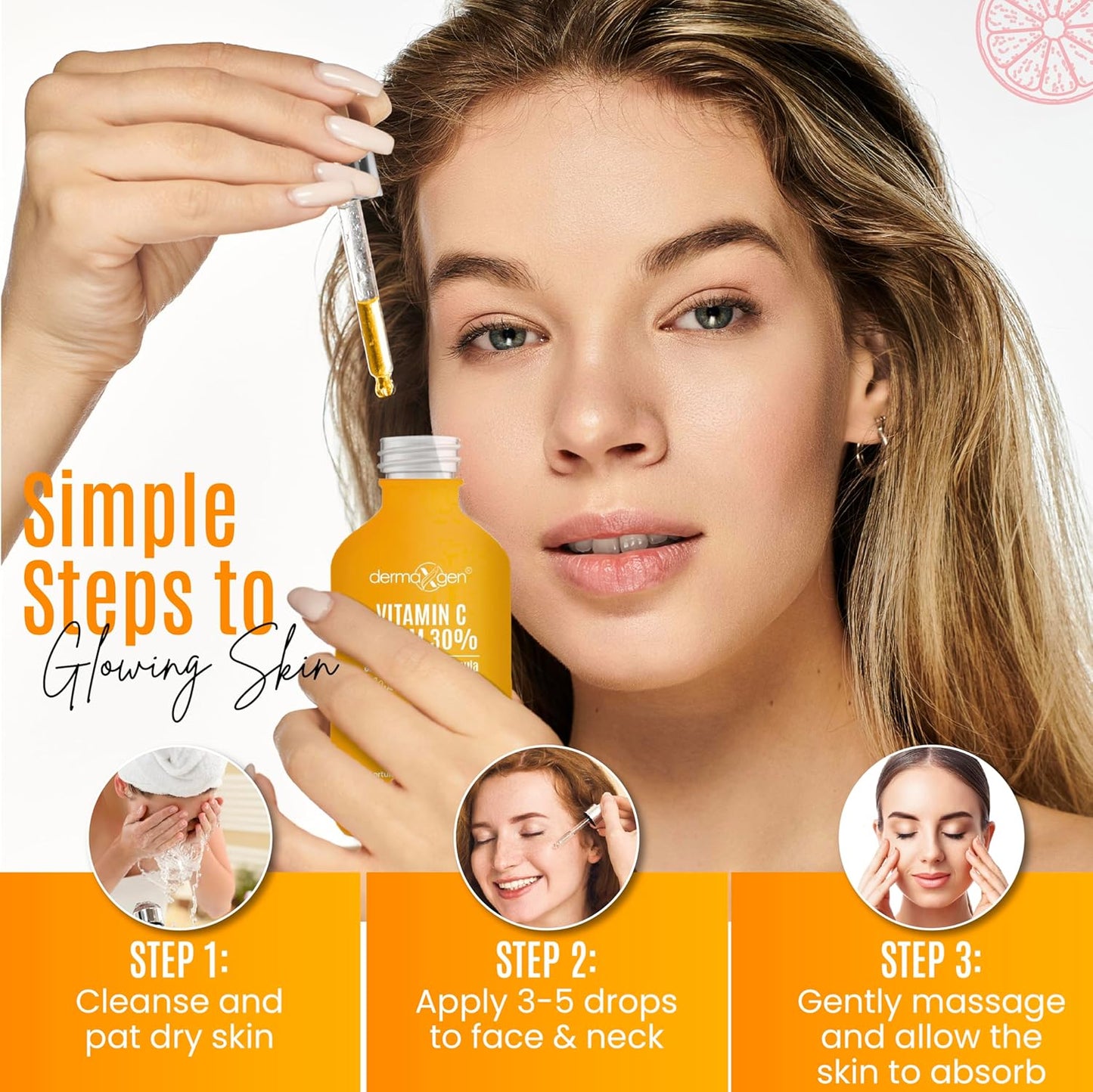Vitamin C Serum - Pure Organic Anti-Aging Facial Serum with Hyaluronic Acid & Retinol | 8 Fl Oz
