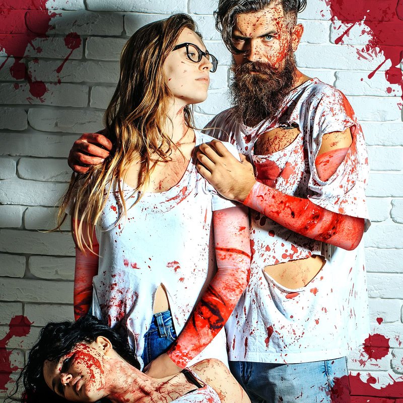 Eurzom 4 Pairs Zombie Bite Party Sleeves Halloween Arm Temporary Tattoo Sleeves Set for Women Scar Men Tattoo Covers