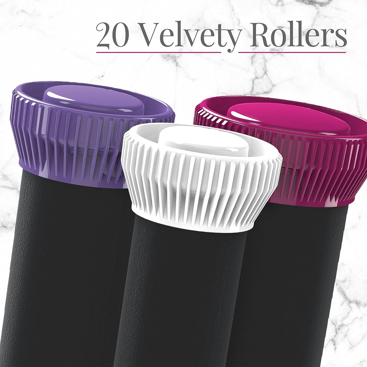Remington Ionic Conditioning Hair Setter - 20 Velvet Hair Rollers | 6 Large, 10 Medium, 4 Small Sizes