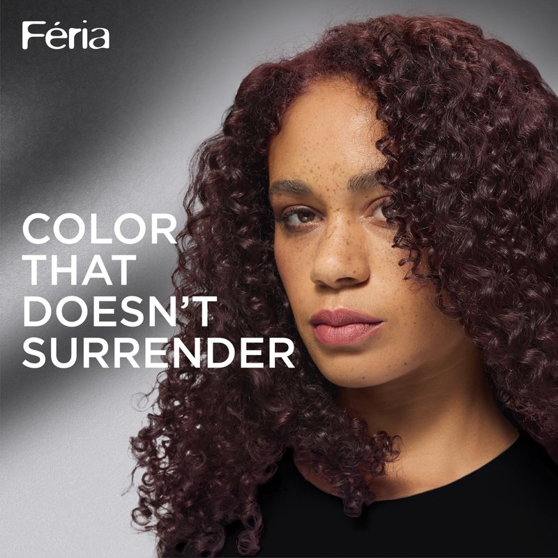 L’Oreal Paris Feria Multi-Faceted Shimmering Permanent Hair Color, High Intensity Hair Dye for 3X Highlights, 26 Black Cherry (Deepest Magenta), 1 Hair Dye Kit