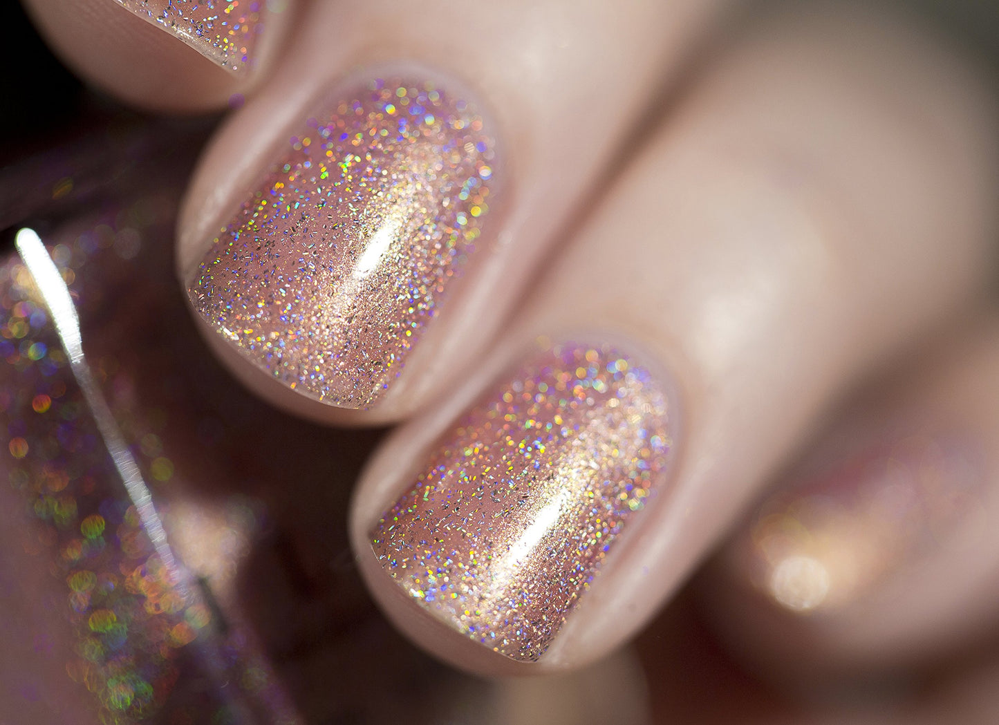 ILNP Ballet Slipper - Soft Pink Holographic Nail Polish, Ballet Pink Shimmer Polish, Vegan, Non-Toxic, Cruelty Free