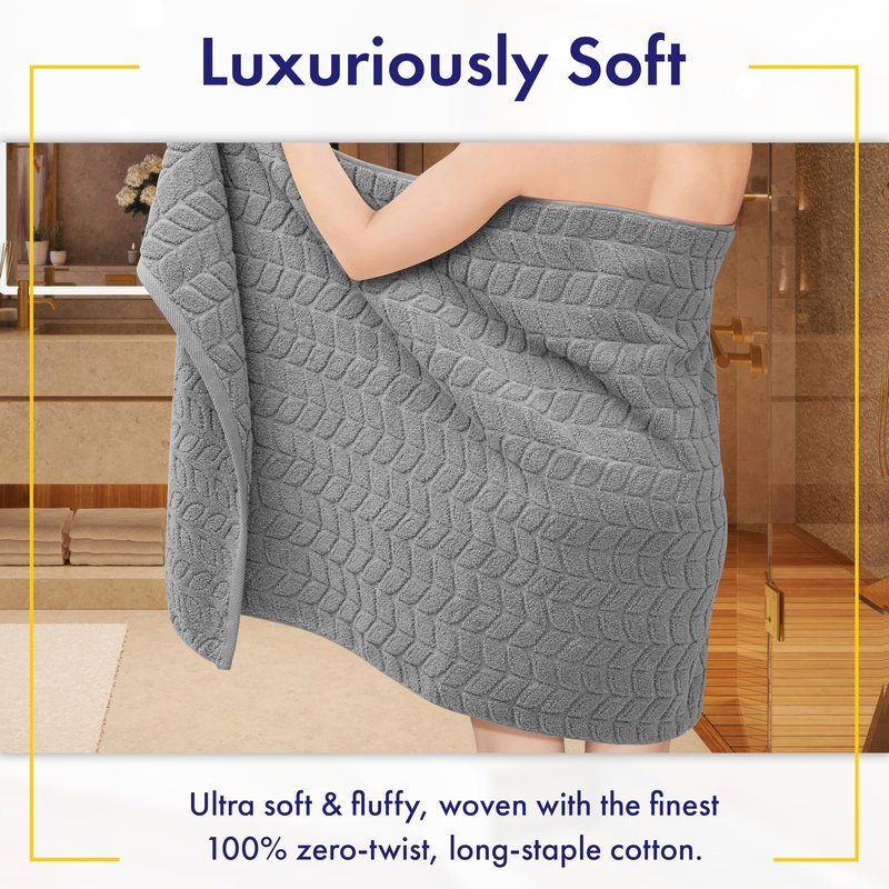 Alusa Home Ultra Soft & Stylish 700 GSM Luxury Washcloth Set (6 Piece - 13 x 13 in.) - 100% Zero-Twist, Long-Staple Cotton - Remarkably Absorbent Washcloths (Pewter Grey)