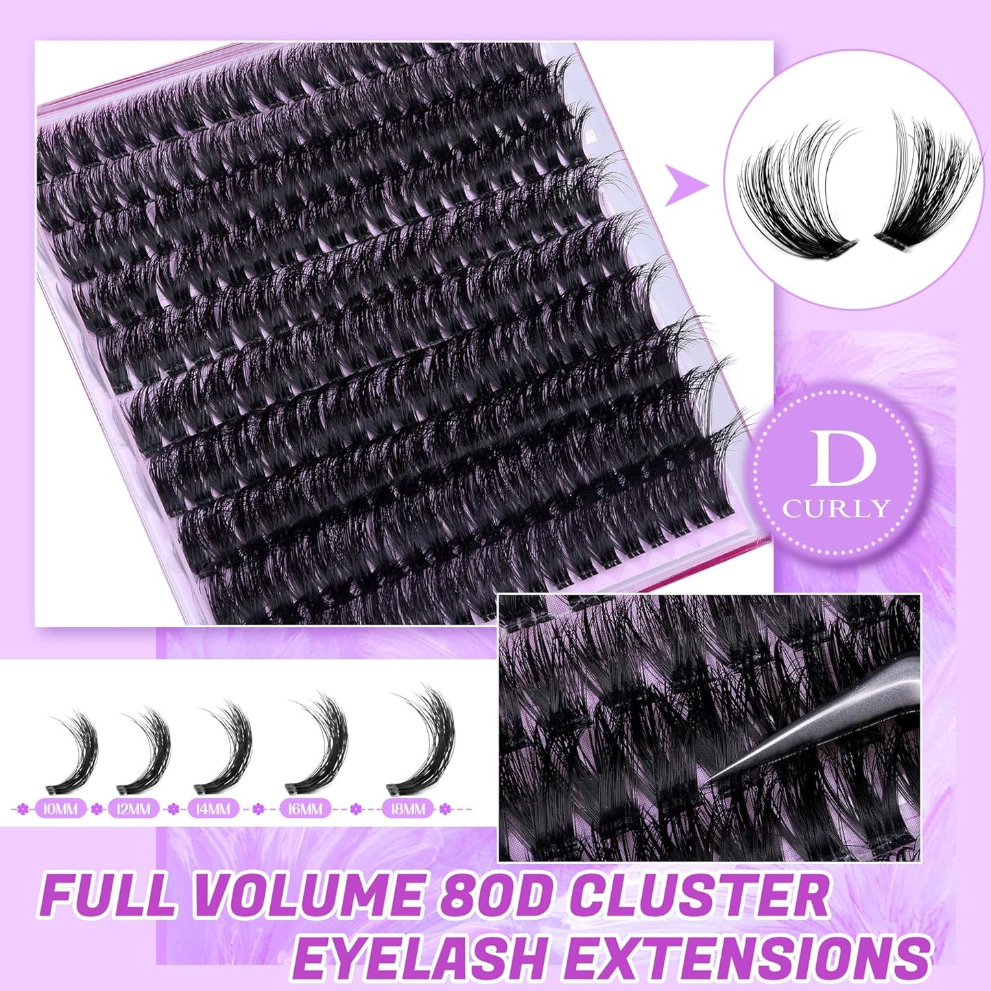 Winifred Bottom Lash Clusters Thick Volume Lower Lash Extension DIY Individual Lashes Bottom Clusters Lashes for Cluster Eyelash Extensions (168pcs)