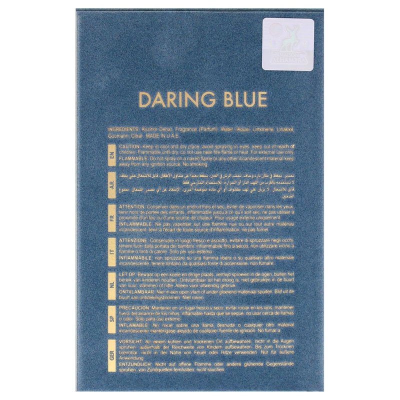 Maison Alhambra Daring Blue For Life - 3.4 oz Men's EDP Spray | Long-Lasting Fragrance