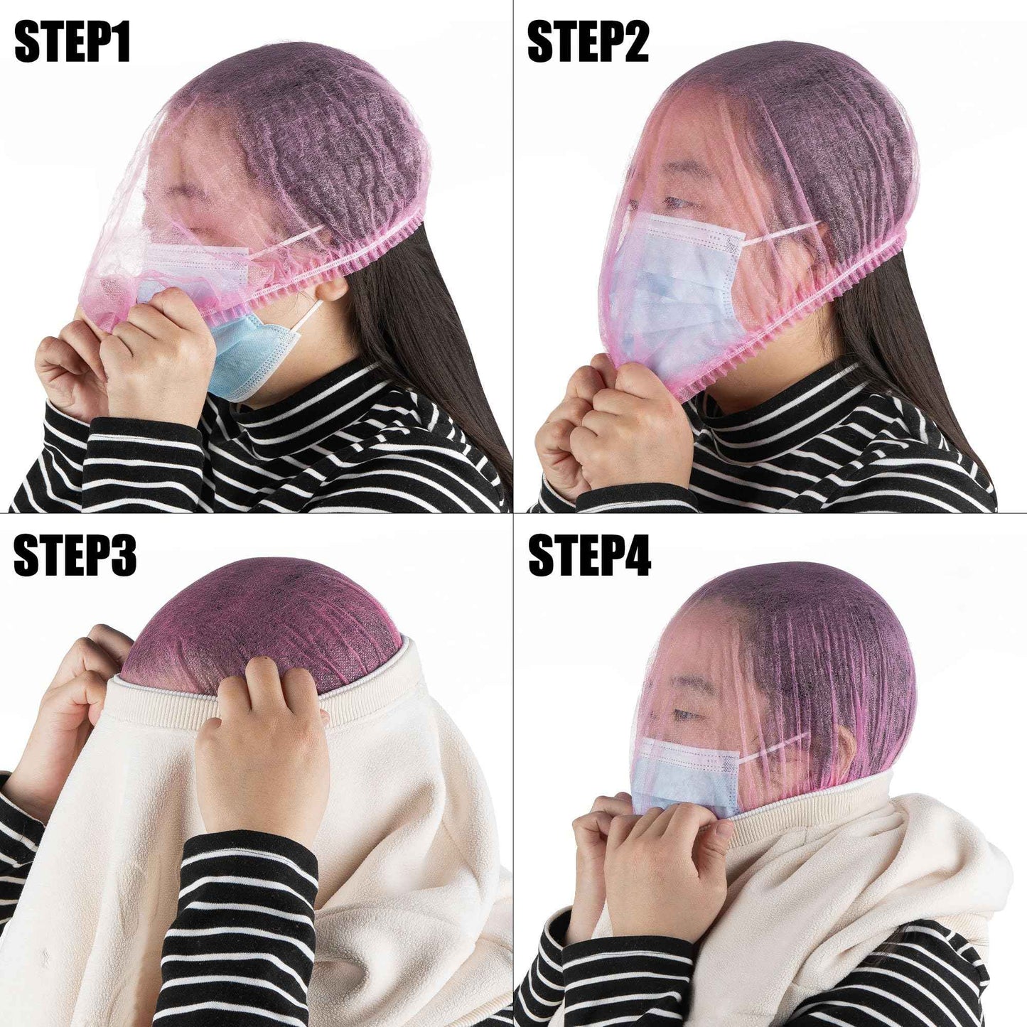 CAIRIAC Fashion Face Mask for Makeup Protection, Disposable Face Cover for Changing Rooms and Bridal Shops, Ideal for Estheticians and Makeup Artists (Pink 100 Pcs)
