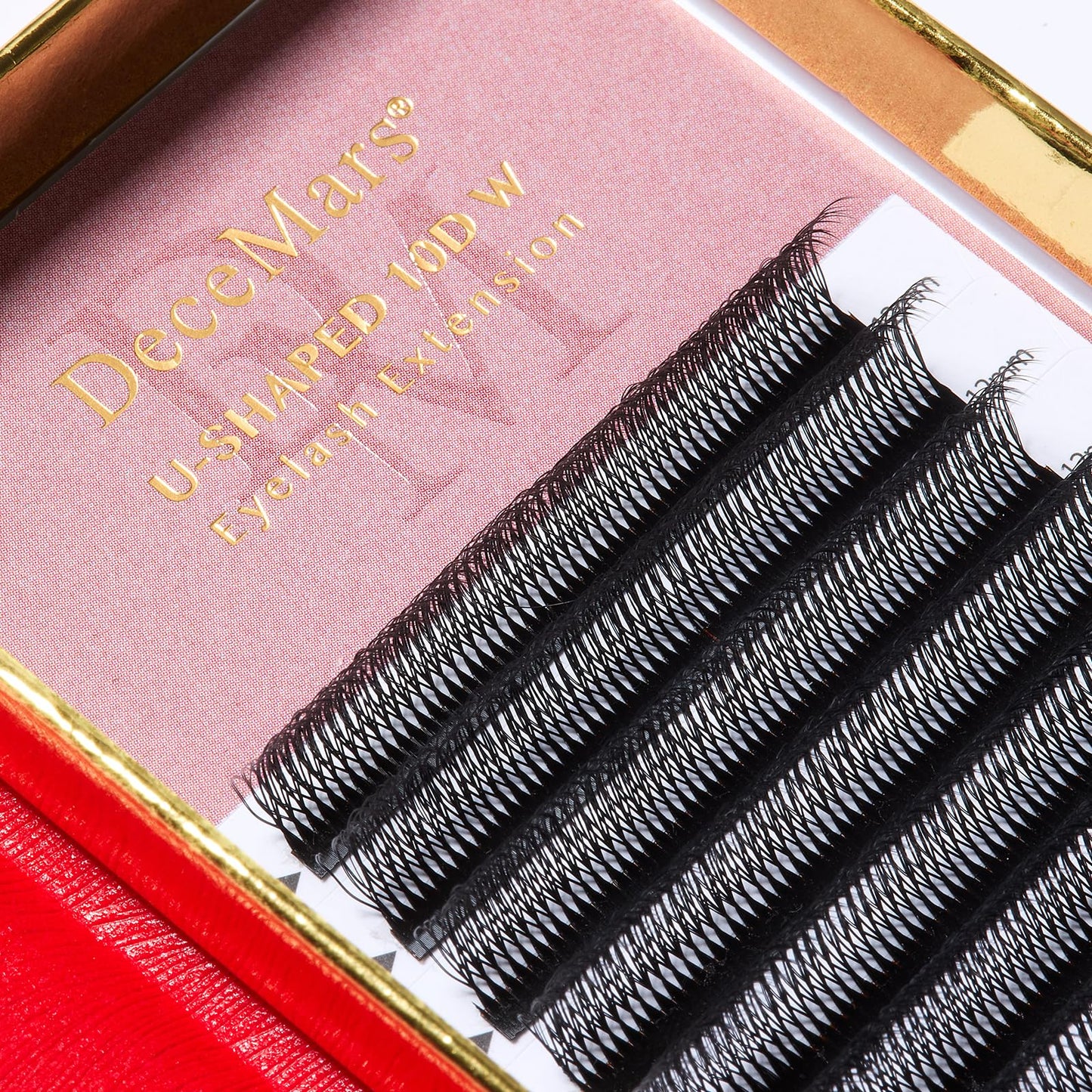 DeceMars 10D U Shaped Eyelash Extensions Easy Fans Double Tips 5D Russian Volume Crisscross Eyelashes Natural Soft YY Lash Extensions Handwoven Mesh Wispy Clusters Matte Black-0.07mm-D-8-15mm Mix
