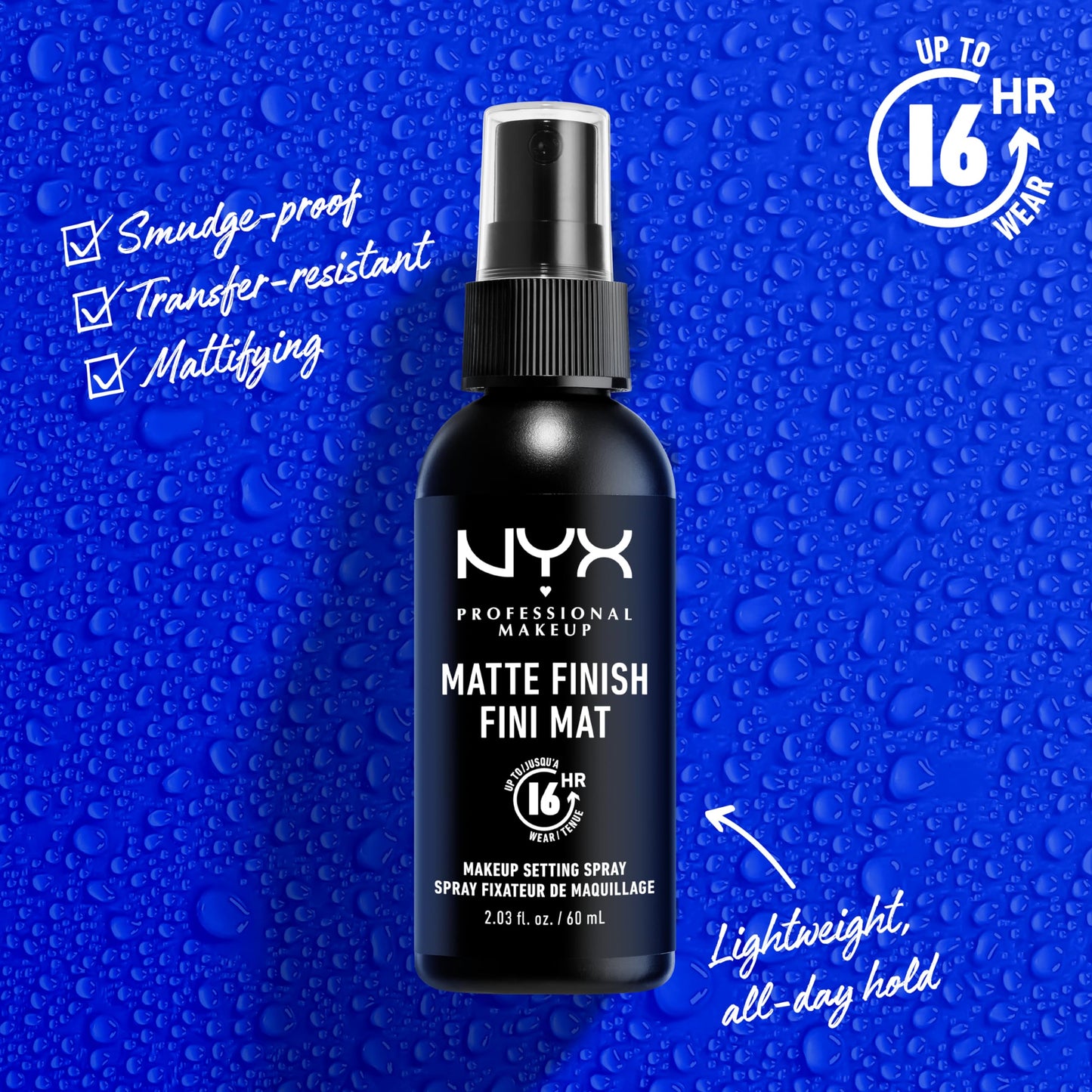 NYX PROFESSIONAL MAKEUP Makeup Setting Spray - Matte Finish, Long-Lasting Face Mist for up to 16HR Wear, Vegan Formula, JUMBO Size