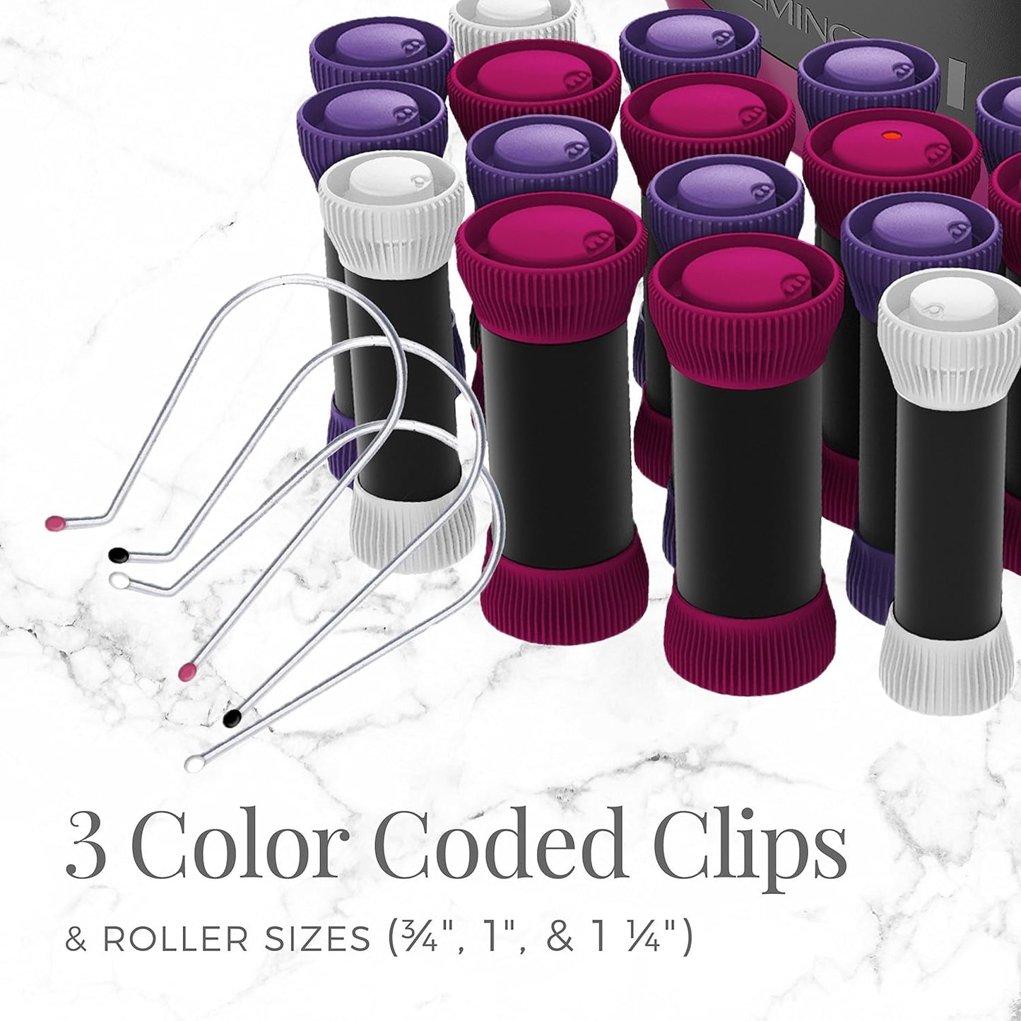 Remington Ionic Conditioning Hair Setter - 20 Velvet Hair Rollers | 6 Large, 10 Medium, 4 Small Sizes