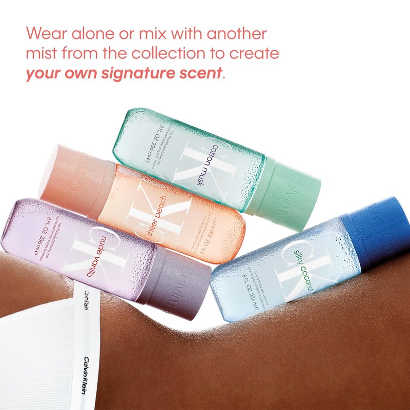 Calvin Klein CK Sheer Peach Hair & Body Mist – Fruity Unisex Perfume – With Notes of Peach Nectar Accord, Waterlilies, & Musk