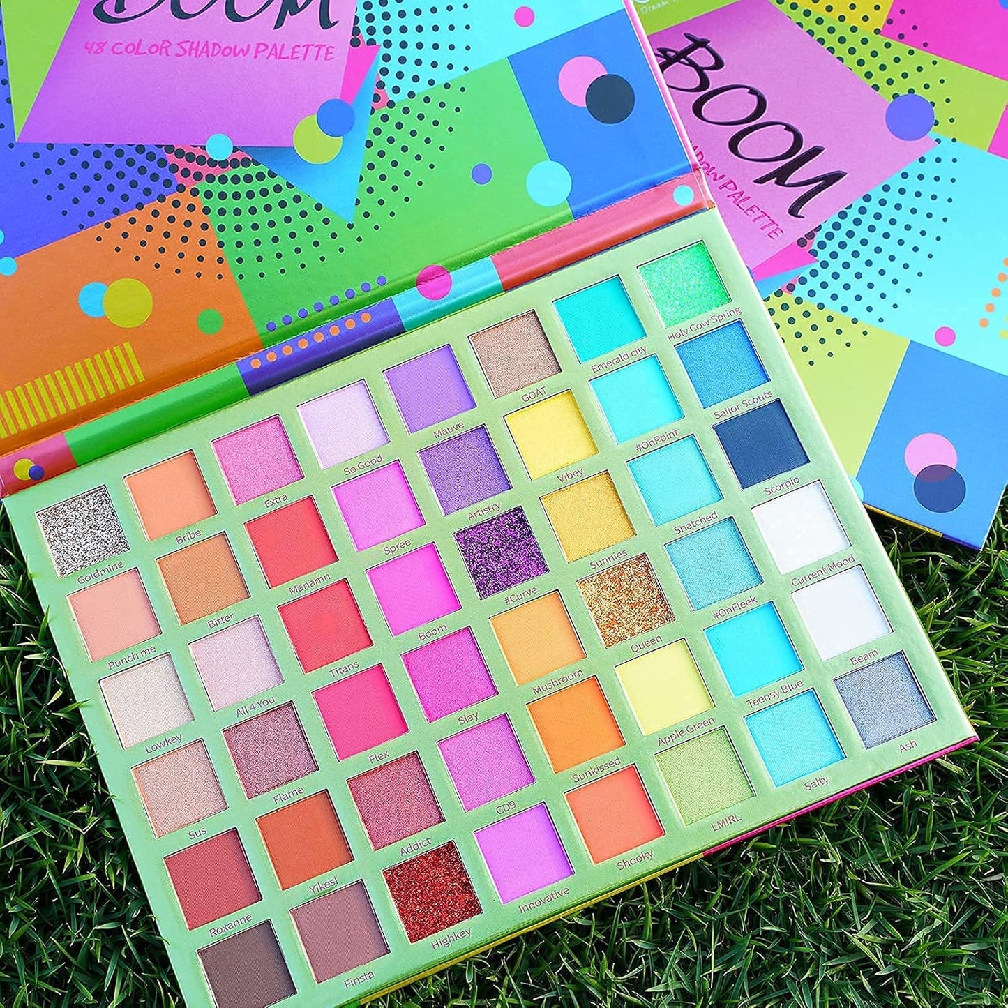 Docolor 17-Piece Colorful Makeup Brush Set & 48-Color Ultra Pigmented Eyeshadow Palette - Matte, Shimmer, Waterproof