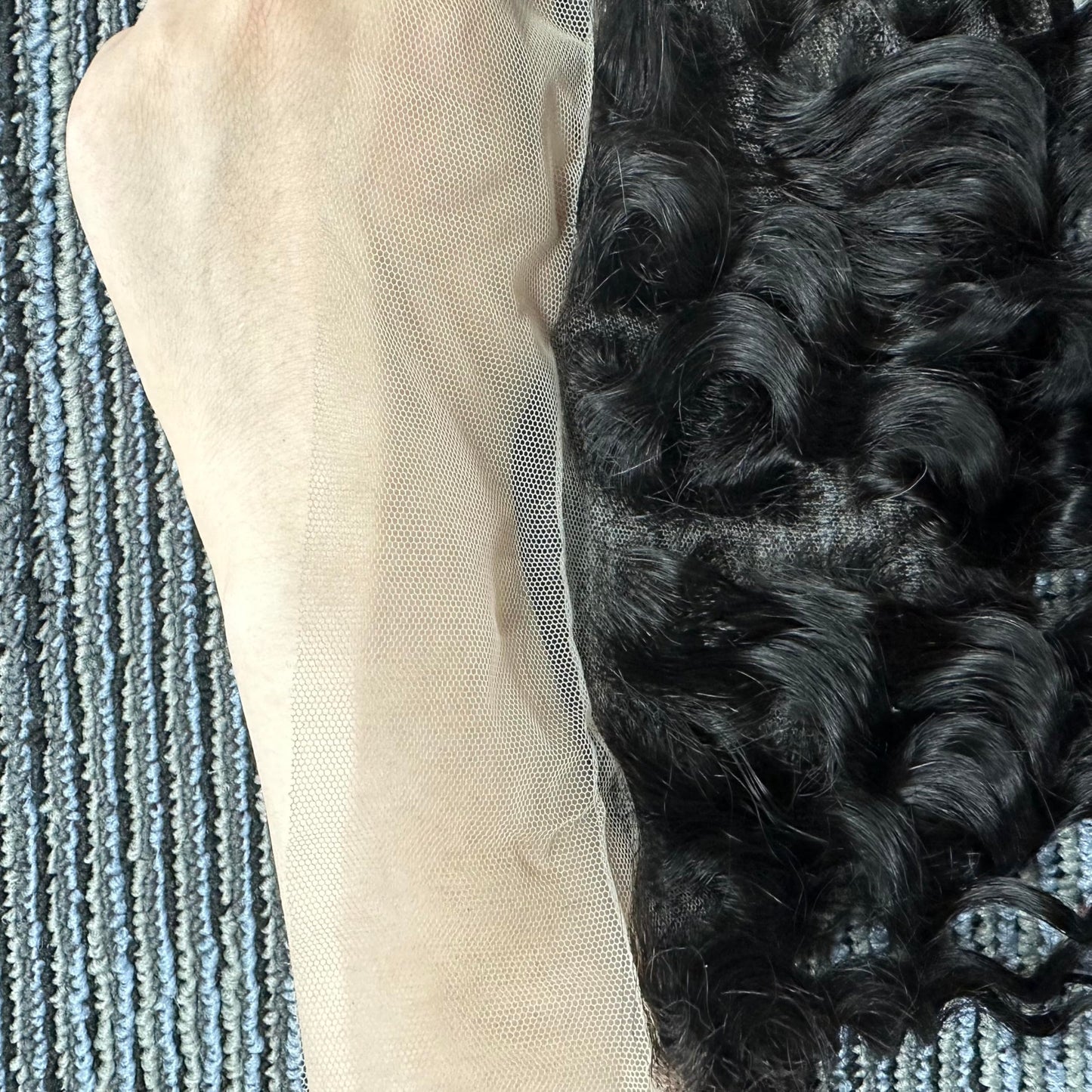 13x4 Deep Wave Lace Frontal Closure Ear to Ear 100% Unprocessed Brazilian Human Hair 150% Density Swiss Lace Frontal Closure Pre Plucked With Baby Hair Natural Black Color 18 Inch