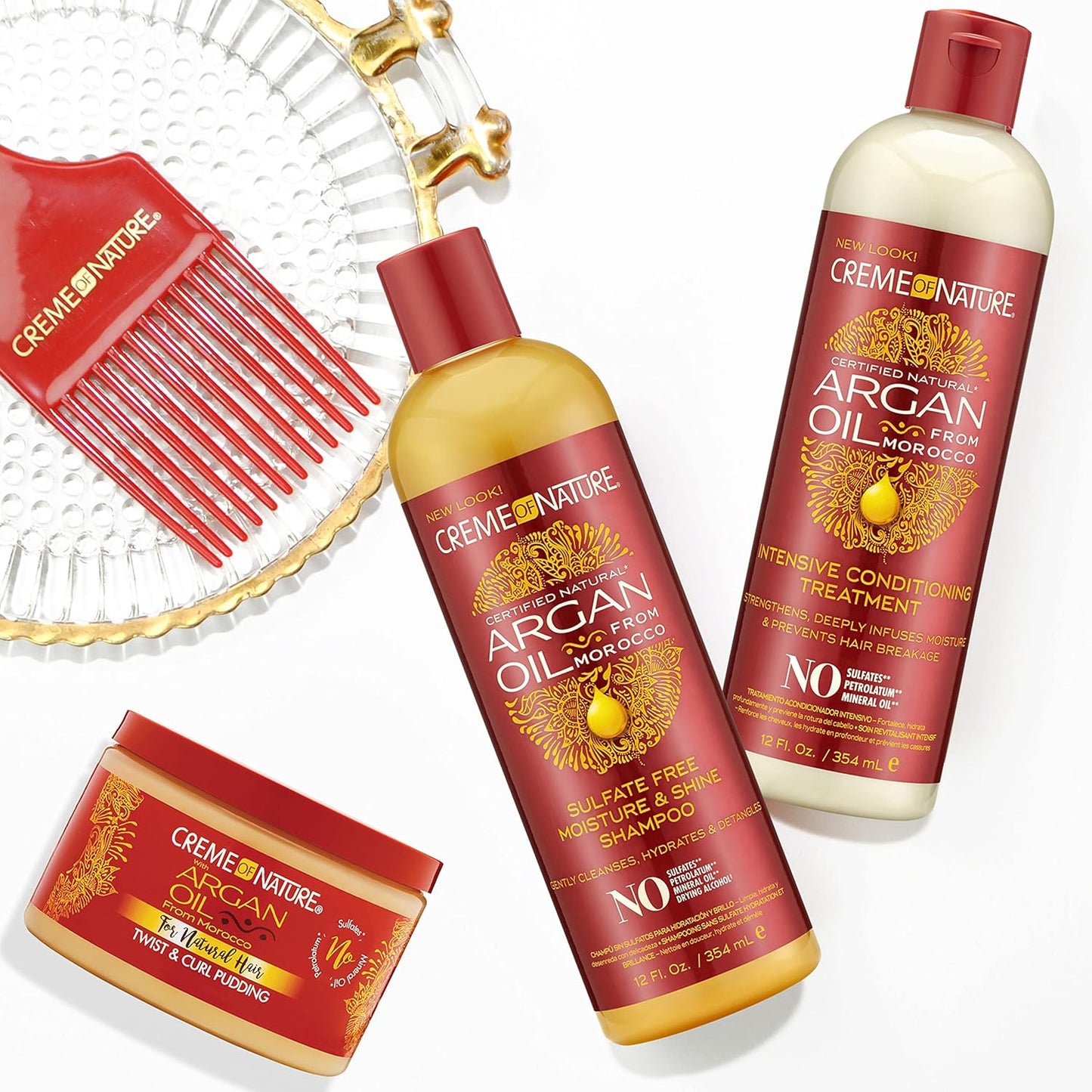 Creme of Nature, Argan Oil for Hair, Intensive Conditioning Treatment, Argan Oil of Morocco, Moisturizing Hair Care, 15.2 Fl Oz