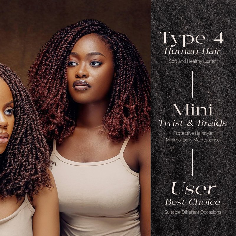 BLL Afro Kinkys Bulk Human Hair-100% Human Hair for Mini Twist Braiding Dreadlock Loc Extensions Afro Kinky Curly Hair Bulk Black Color (30#, 16 Inch Pack Of 1)