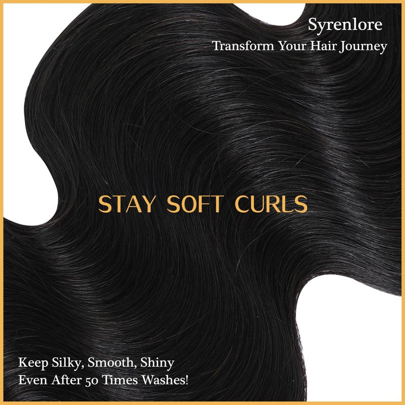 Syrenlore Raw Vietnamese Human Hair Bundles Body Wave Sew In Thick Bundles 100% Real Unprocessed Raw Vietnamese Virgin Human Hair Bundles Bodywave Quick Weave Single Bundle for Black Women 10 Inch