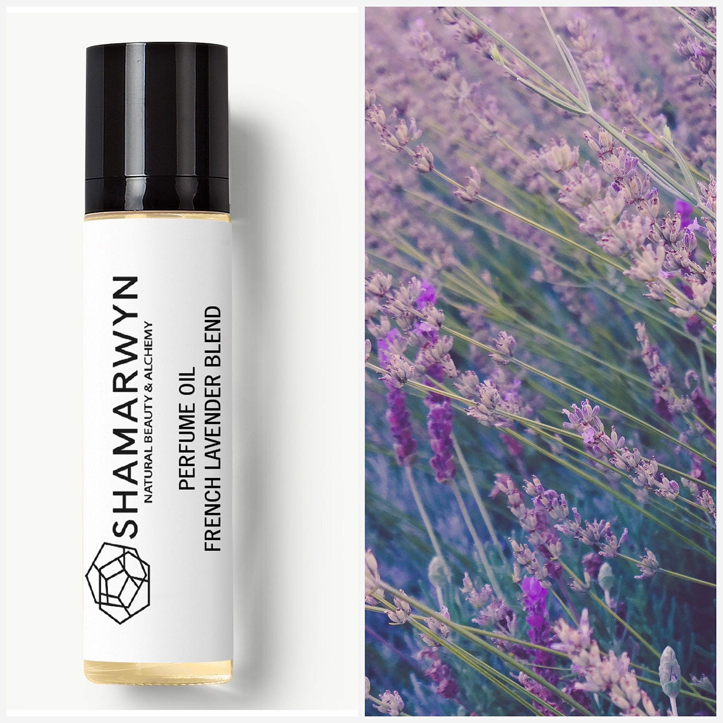 shamarwyn French Lavender Zen Blend Perfume Oil, Organic Jojoba Base with Botanical Lavender, Orange, Wild Marjoram & Frankincense Pure Essential Oils 10ML