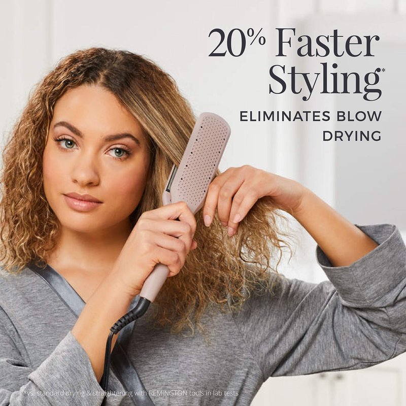 Remington Wet2Straight Hair Straightener / Flat Iron, 450°F Salon High Heat, 1 3/4" Inch plates, Mauve