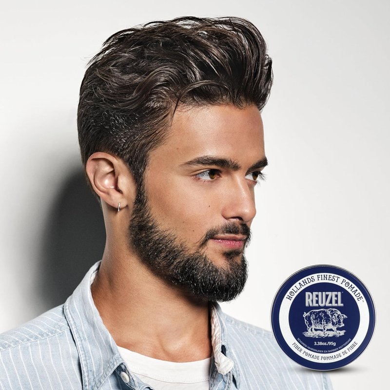 Reuzel Fiber Pomade - Firm Hold & Pliable Styling | Water Soluble, Low Shine, Easy Wash Out for All Hair Types