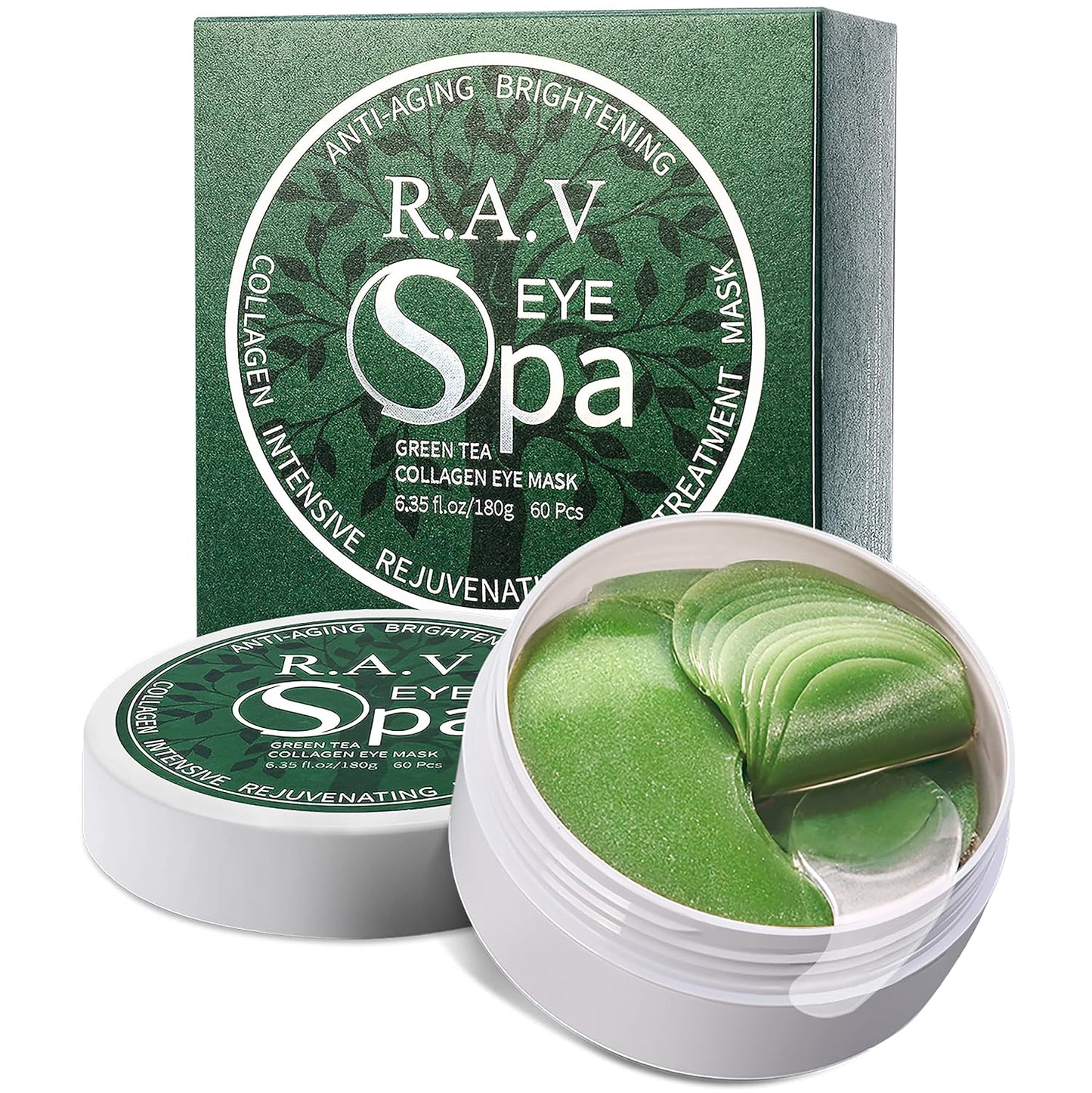 Under Eye Patches - Collagen Eye Masks for Firming & Repair | 30 Pairs Green Tea Treatment for Dark Circles & Puffiness