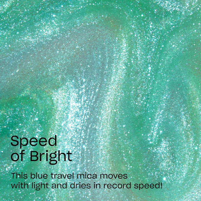 OPI RapiDry Speed of Bright | Semi-sheer Soft Blue Shimmer Quick Dry Nail Polish | Vegan, Smudge Proof, Fast Drying, Color: Speed of Bright