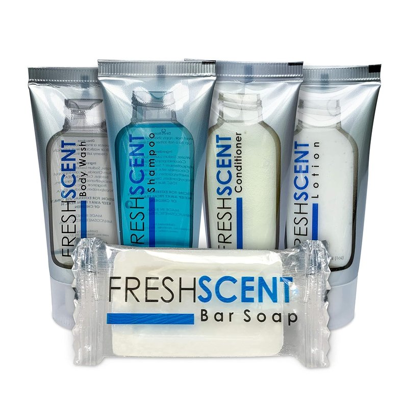 Freshscent Bar Soap | 1.0 oz Individually Wrapped Travel Size - Vegetable-Based Bulk Amenities for Hotels (100 Pack)