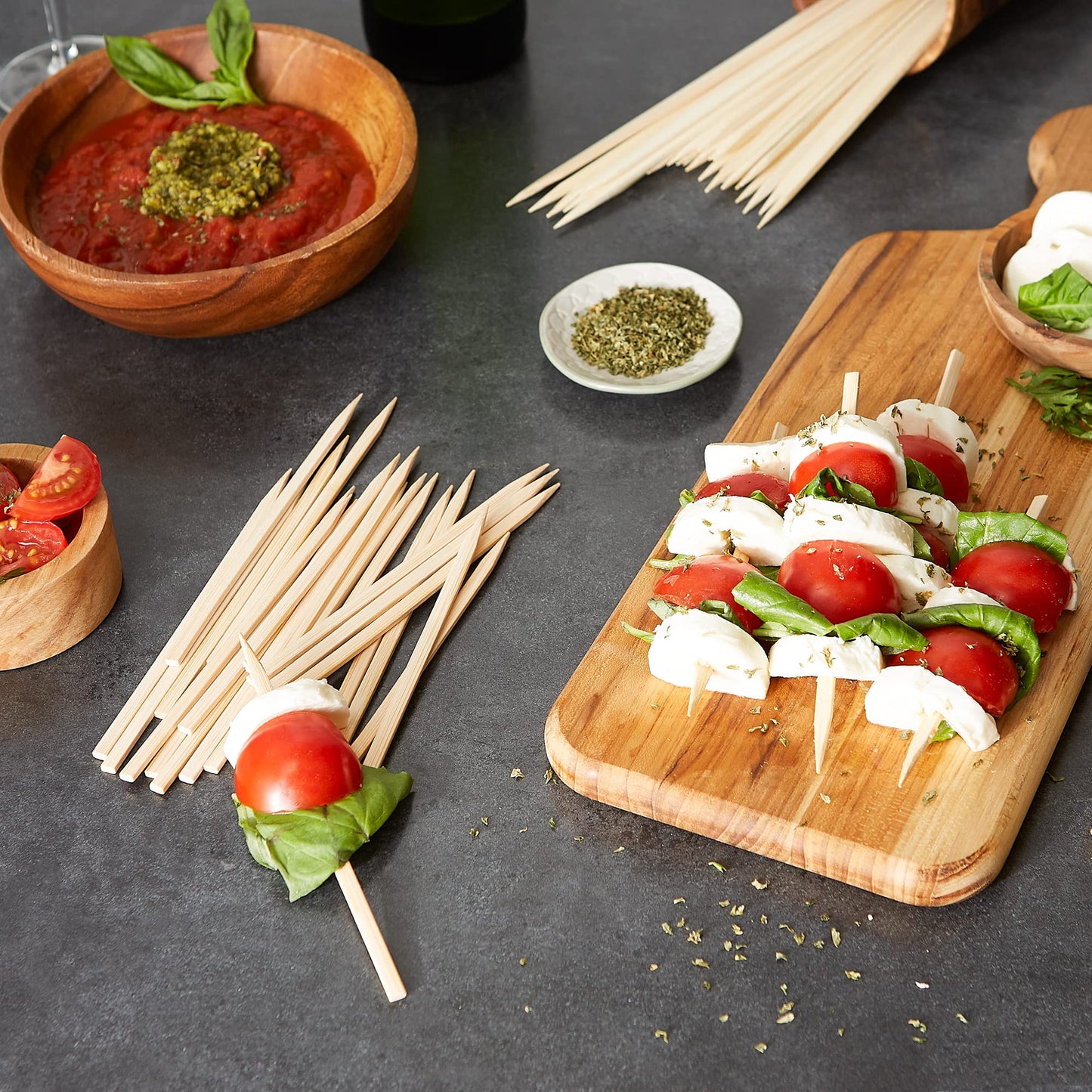 RSVP International Bamboo Barbecue Skewers, Flat, 50-Count, 6"