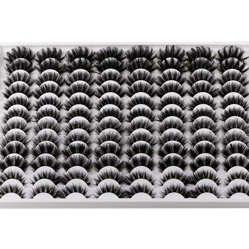 False Eyelashes 48 Pairs 6 Styles Mixed Fake Eye Lashes Bulk Wholesale Dramatic Thick 5D Wispy Strip Faux Mink Eyelashes Multipack