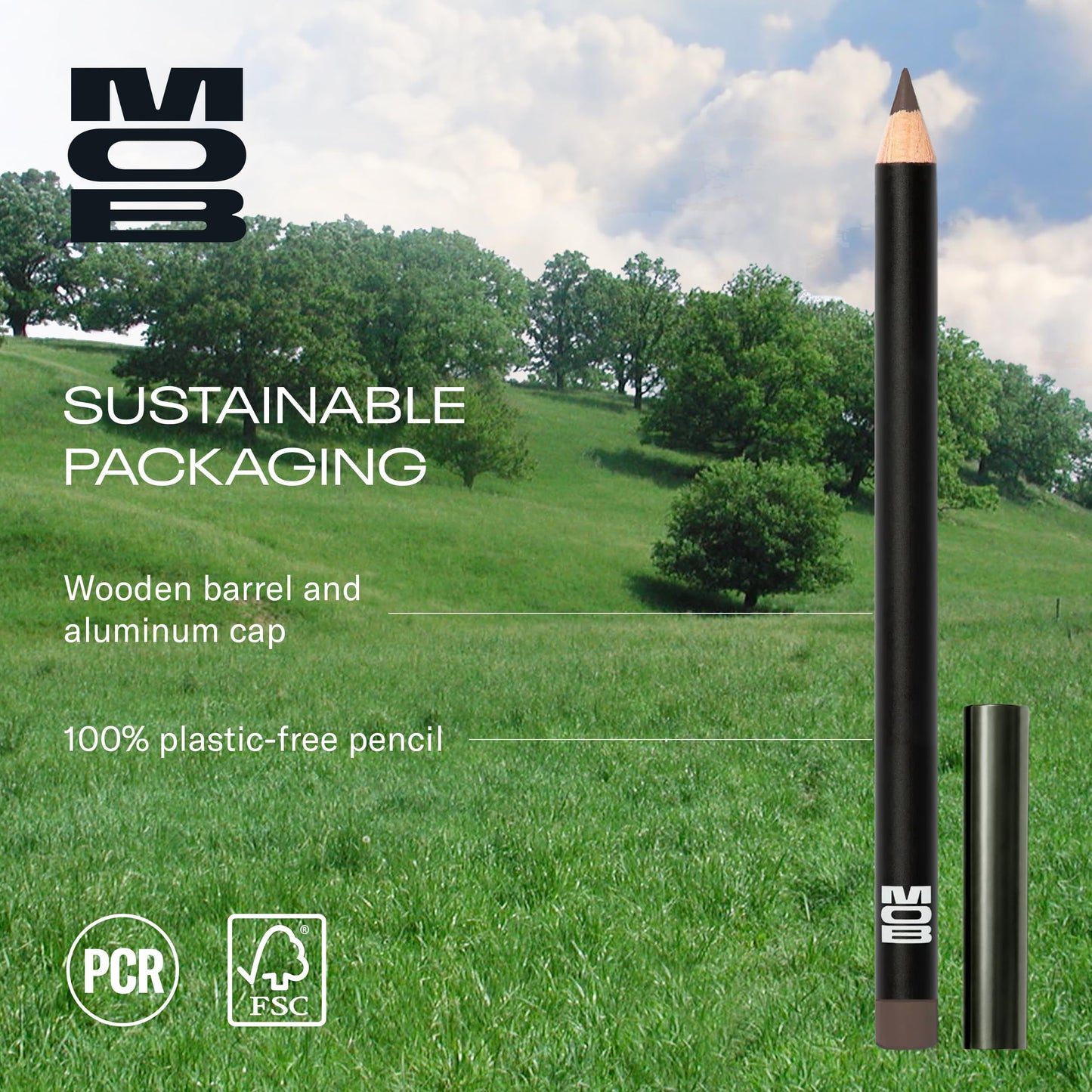 MOB Beauty Smooth Precision Waterproof Lip Liner, M159 Cool-Toned Taupe, 100% Natural Formula Long-Wearing Lip Pencil, Taupe Lip Liner, Plastic-Free, Vegan, Cruelty Free