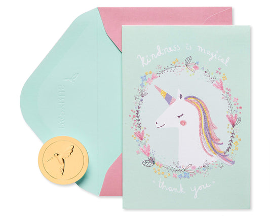 Papyrus Unicorn Thank You Cards with Envelopes, Kindness is Magical (14-Count)