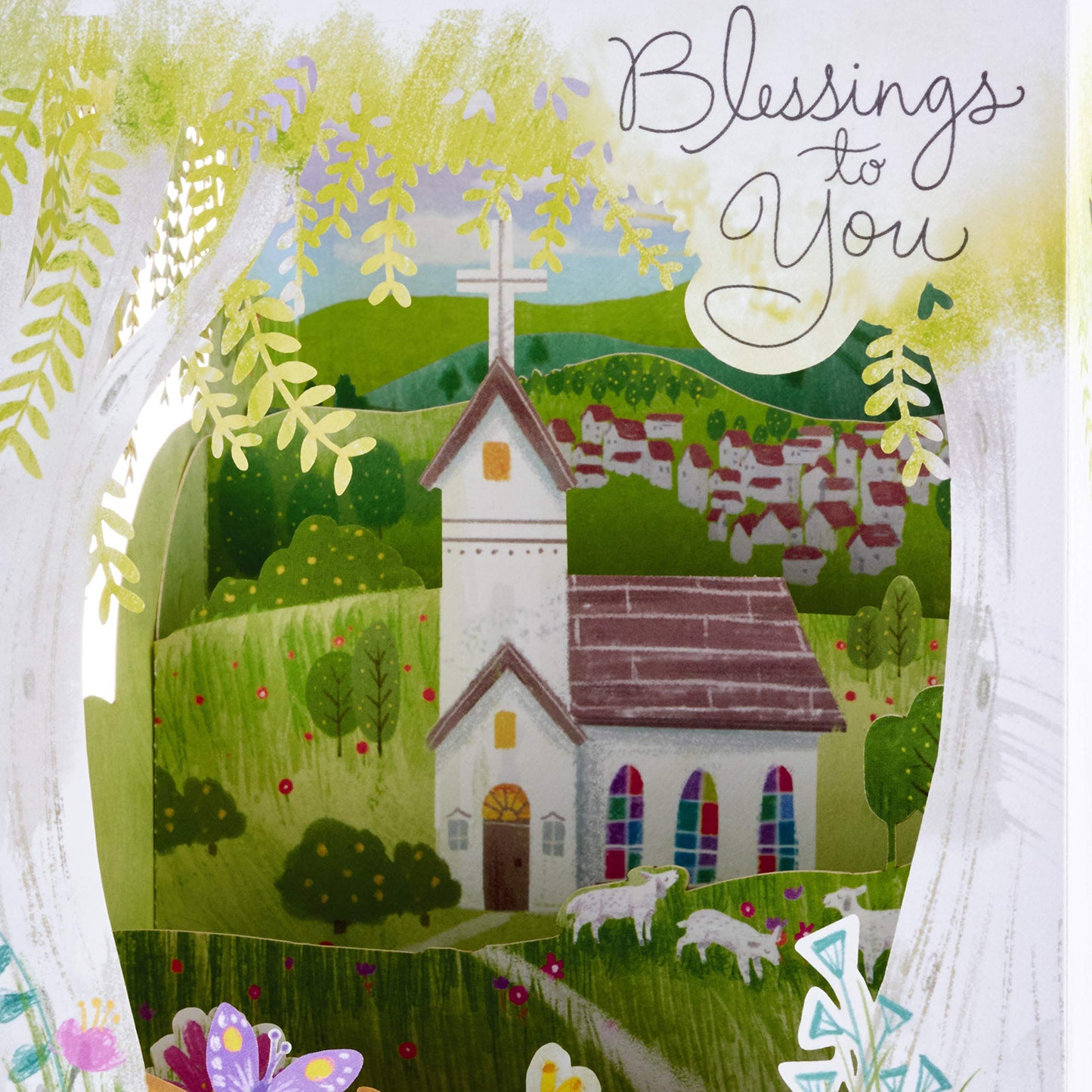 Hallmark Paper Wonder Displayable Pop Up Easter Card (Blessings to You Church)
