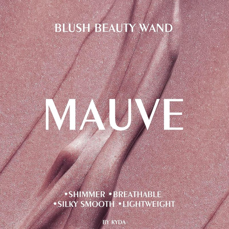 Blush Beauty Wand - Shimmer Face Blush with Cushion Applicator | Natural Pearl Finish, Silky Smooth Creamy Formula, Lightweight Blendable Stick - Mauve