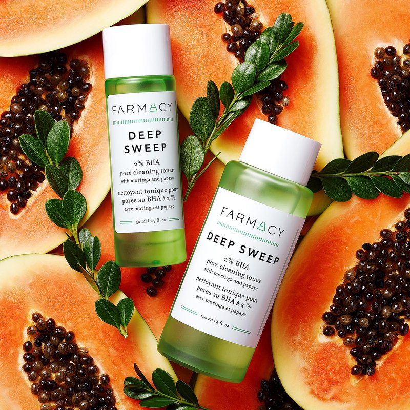 Farmacy 2% Salicylic Acid Toner for Face - Deep Sweep BHA Liquid Exfoliant + Pore Cleaner - Controls Oil, Gently Exfoliates + Refines Pores - Skin Care for Combo, Oily + Blemish-Prone Skin - (120ml)