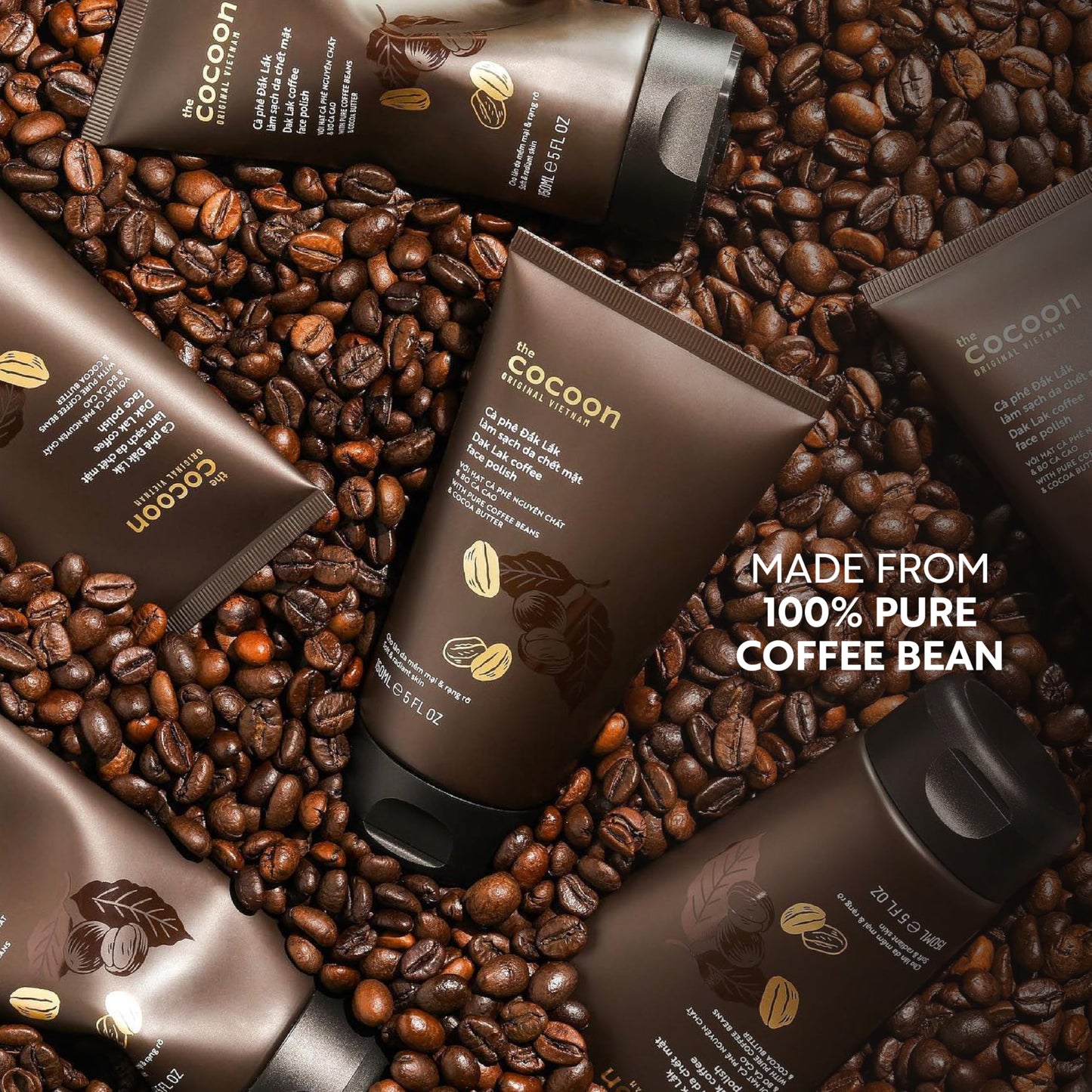 Cocoon Original Vietnam Coffee Face Scrub 150ml/ 5.07 fl oz Dak Lak Coffee Exfoliating Facial Scrub with Cocoa Butter Gentle Exfoliation for Smooth and Soft Skin ASIN B0BZVPWQ5L