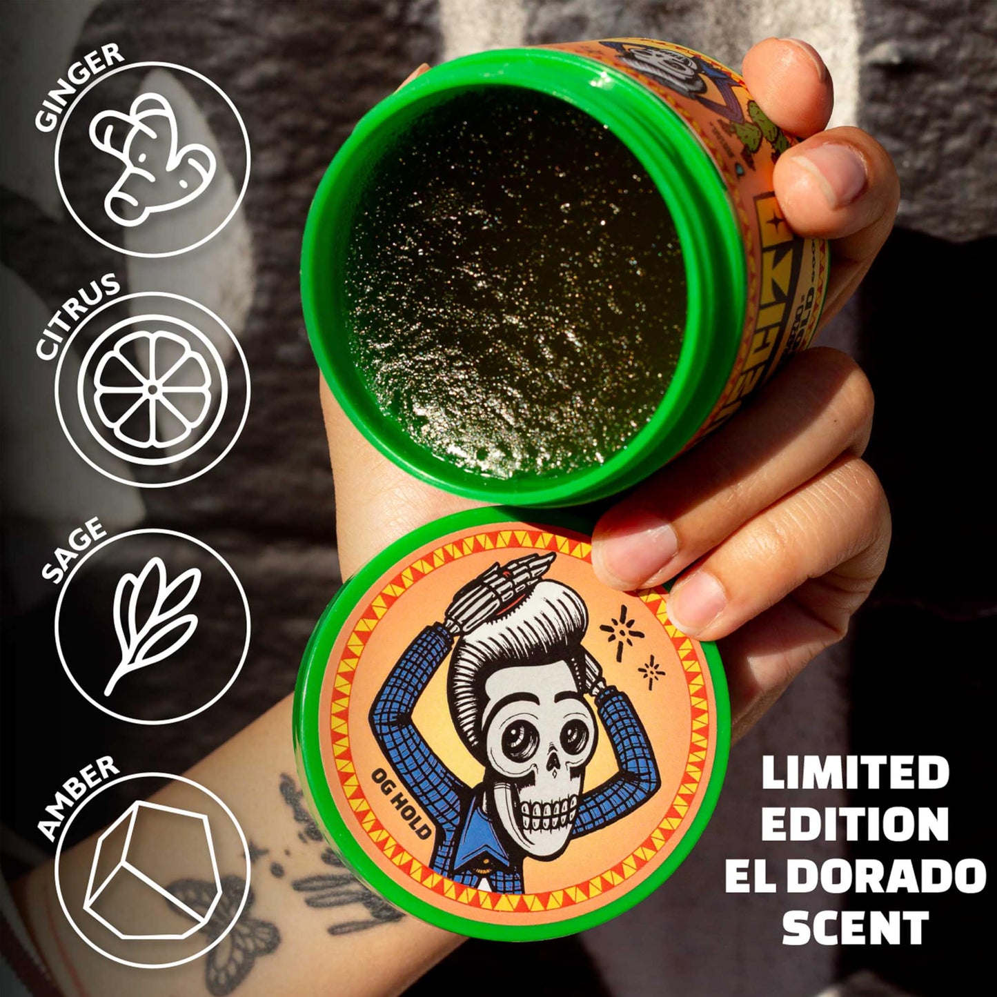 Suavecito Pomade Spring Edition Original Hold For Men 4 oz, 1 Pack - Medium Shine Water Based Wax Like Flake Free Hair Gel - Easy To Wash Out - All Day Hold For All Hairstyles - El Dorado scent