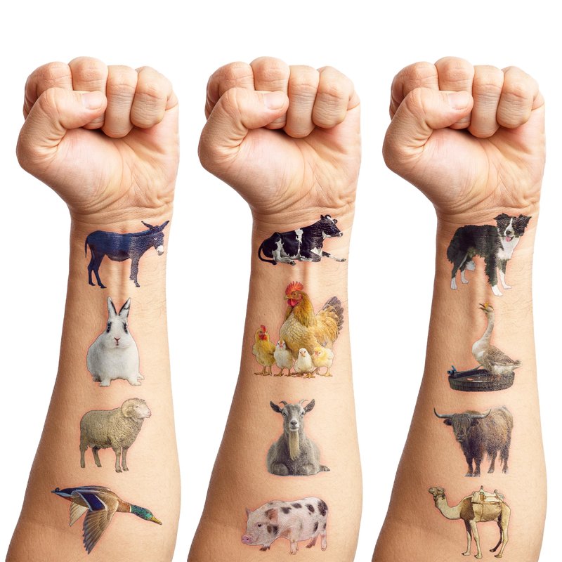 103 PCS Farm Animals Birthday Party Decorations Favors Supplies Barnyard Farm Pig Horse Sheep Ox Cow Farmhouse Temporary Tattoos Stickers Girls Boys Classroom School Prizes Reward