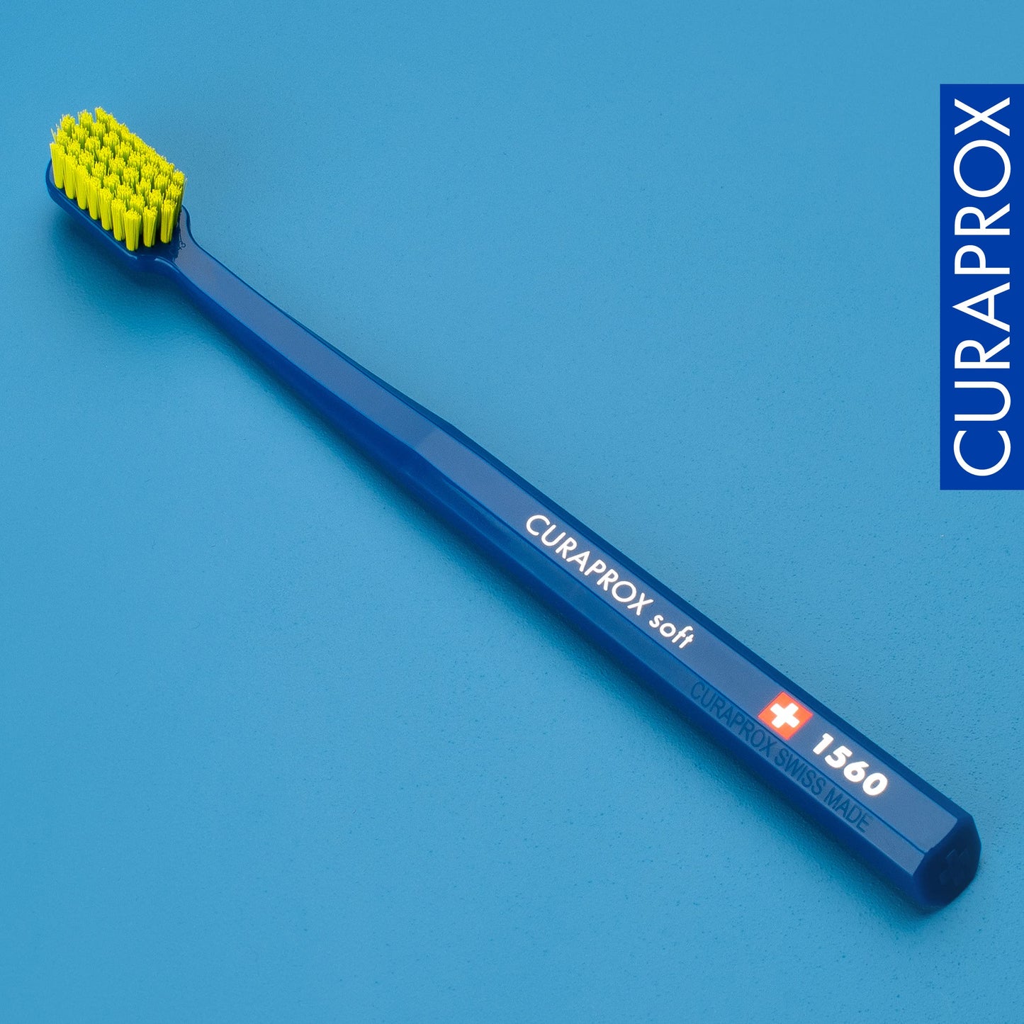 Curaprox CS 1560 Soft Toothbrush with Ultra-Fine Filaments & Compact, Slightly Angled Toothbrush Head for Improved Tooth & Gum Health, 3 Pack