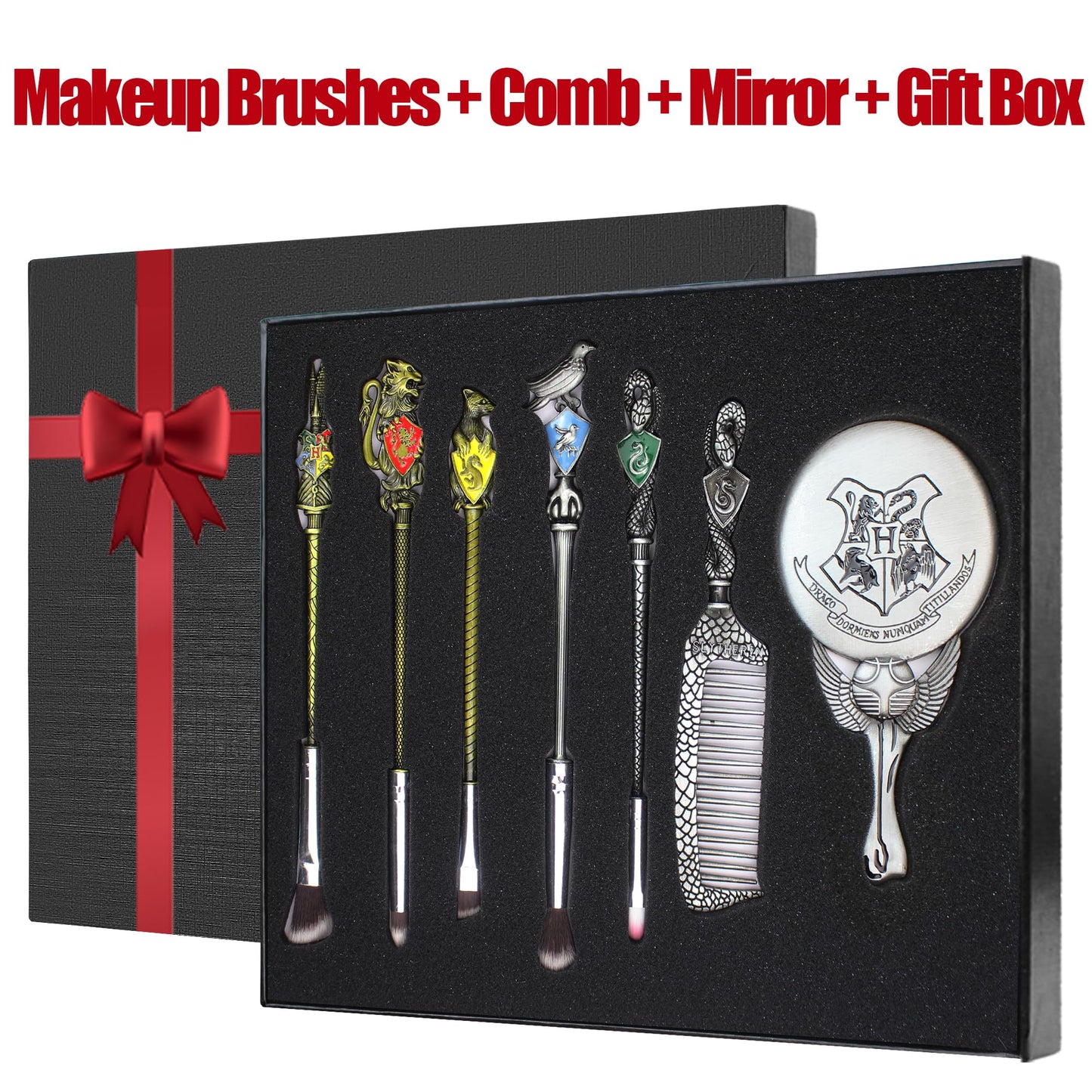 Hary Makeup Brushes Set Gifts Comb Mirror with Gift Box Makeup Brushes Set for Women Pottter Magic Eye Shadow Eyeliner Blending Lip Brush