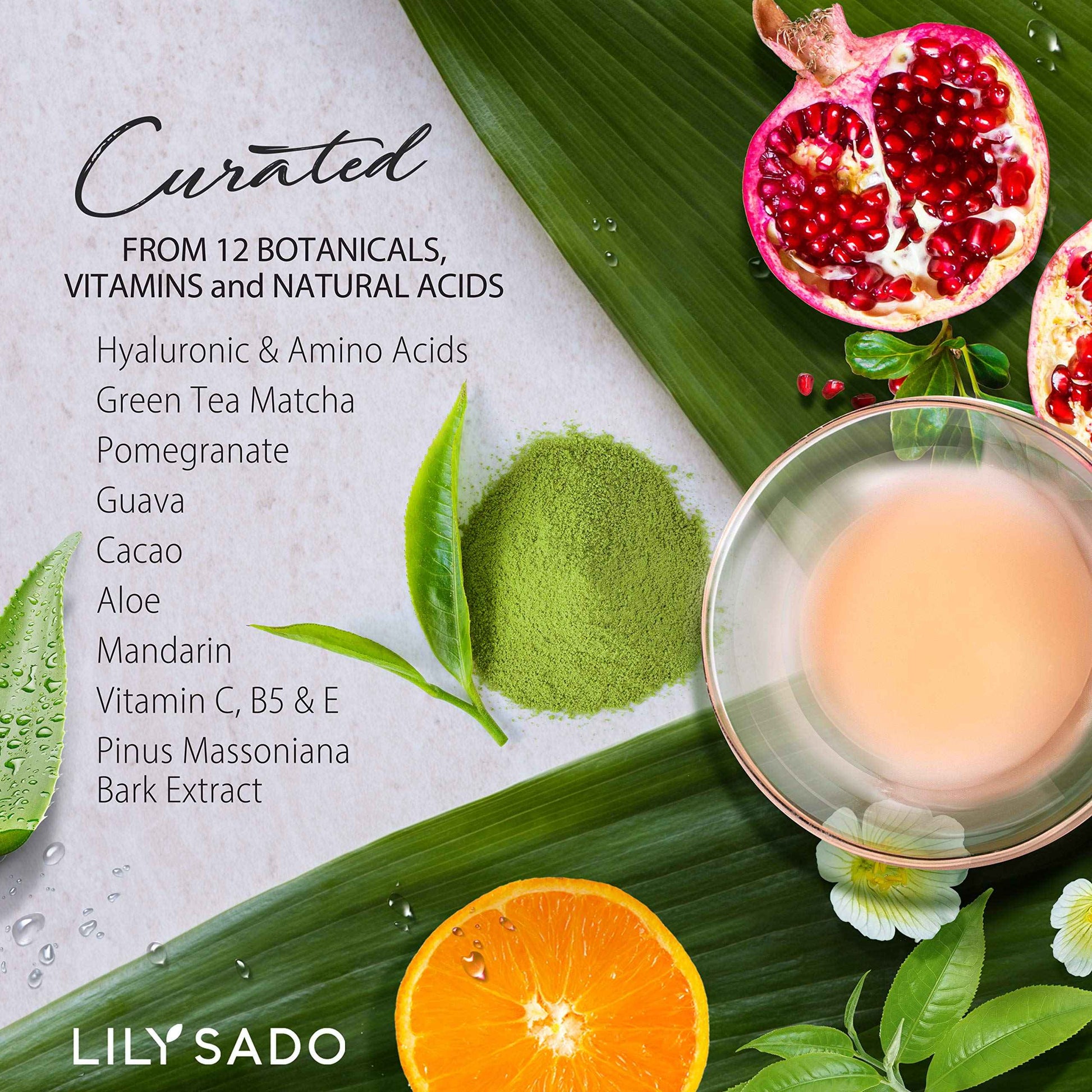 LILY SADO TEA+C Green Tea + Vitamin C Super Serum - Natural Vegan Serum - Best Antioxidant, Anti-Wrinkle Moisturizing Formula - Softens, Hydrates, Firms & Tones for Luscious, Radiant Skin