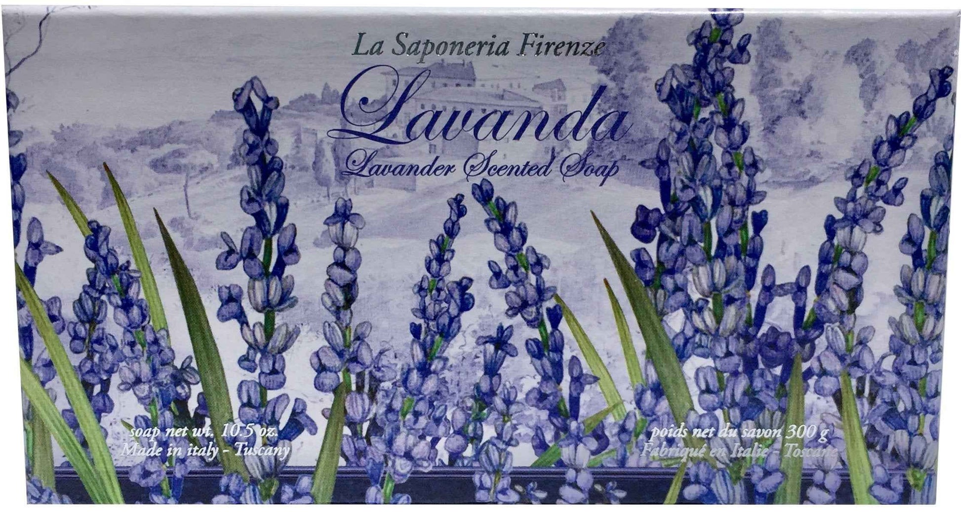 Bath Soap La Saponeria Firenze by Saponificio Artigianale Fiorentino Italian Spa Cleanser Made In Tuscany 10.5 Ounce Decorative Bar Lavanda (Lavender)