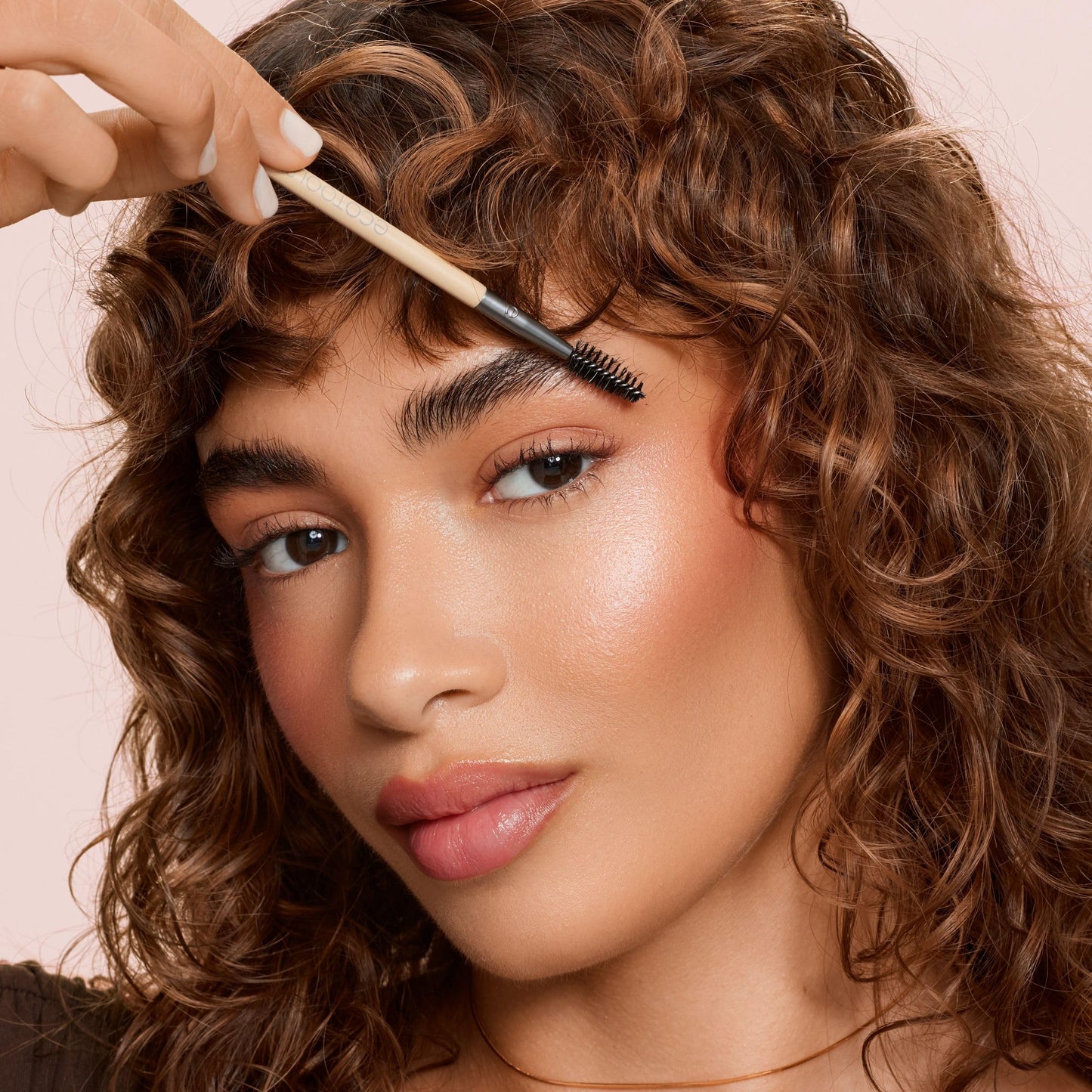 EcoTools Eyebrow Brush Duo, Tame, Sculpt & Fill in Brows, Multipurpose For Eyebrow Gel, Powder, & Cream, Dual-Ended Spoolie & Angled Brow Brush, Eco Friendly, Cruelty-Free, & Vegan, 1 Count