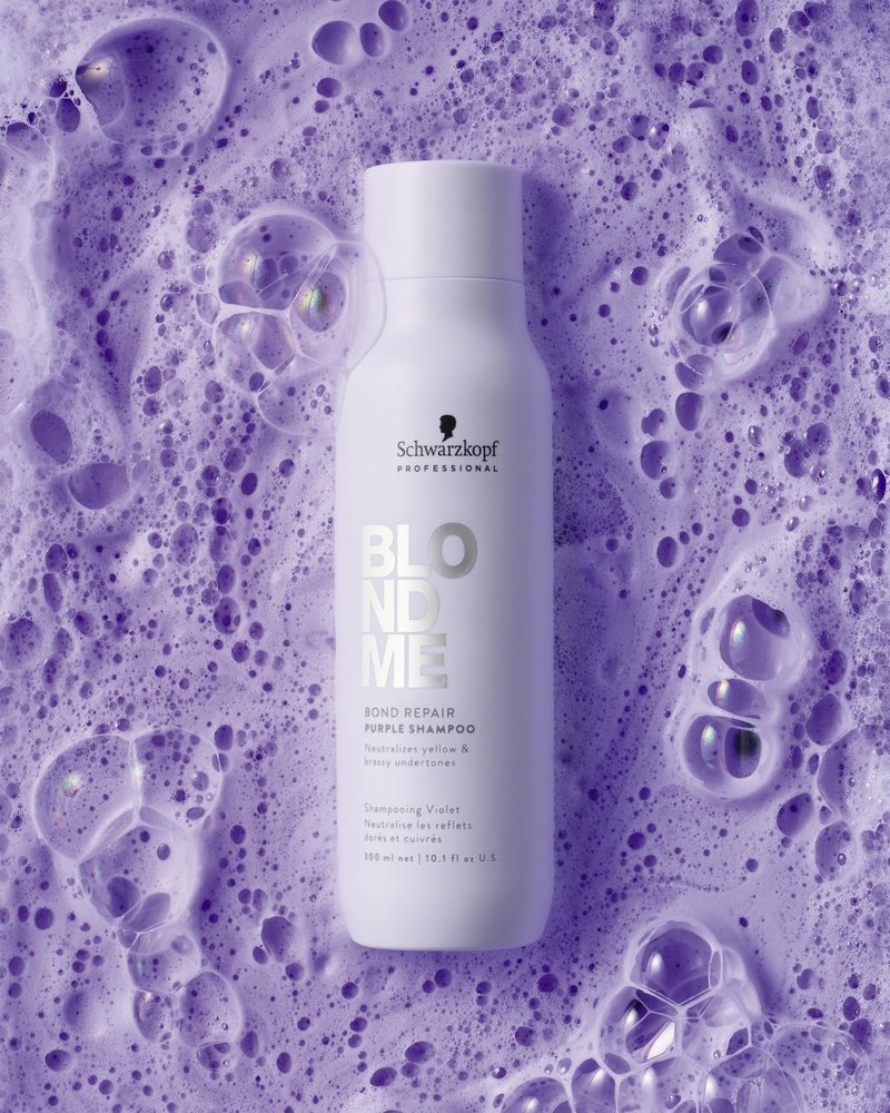 BlondMe Bond Repair Purple Shampoo for Blonde Hair | Neutralizes Yellow & Brassy Tones | Strengthens, Repairs, & Prevents Breakage | For Moisturized, Healthy-Looking Cool-Toned Blondes