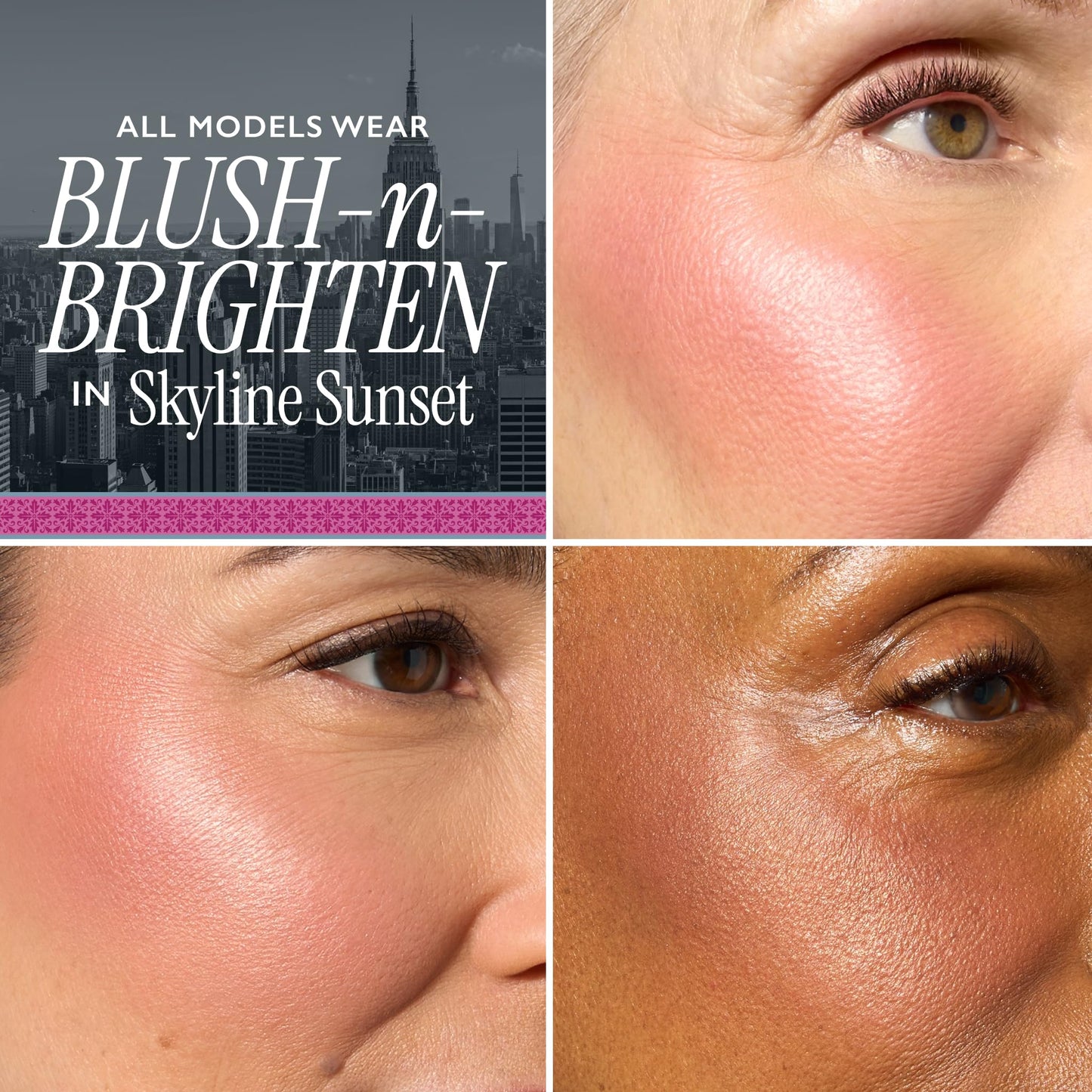 LAURA GELLER NEW YORK Baked Blush-n-Brighten for Mature Skin - 00 Skyline Sunset - Powder Blush Won't Settle into Fine Lines - Buildable Natural Finish – Longlasting Formula - Made in Italy