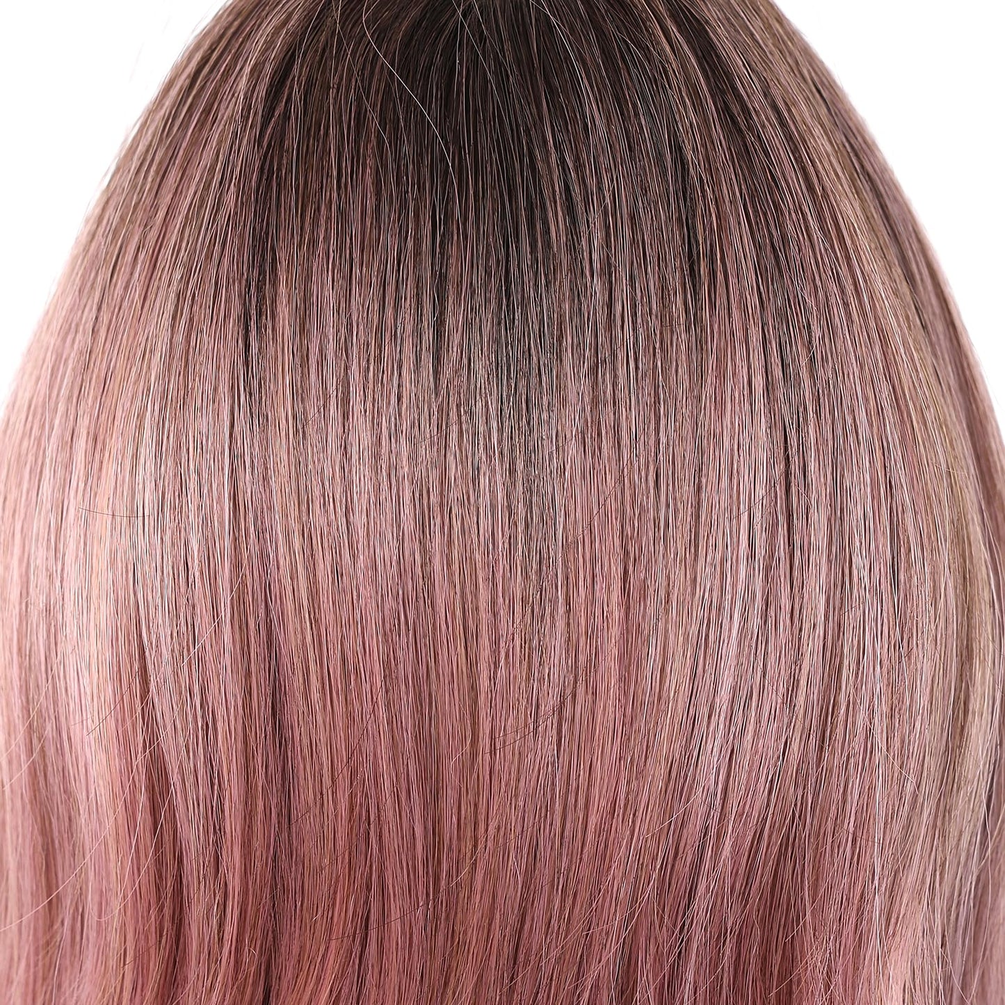 Osicapea Ombre Pink Wigs with Bangs for Women, Natural Wavy Curly Hair Woman Heat Resistant Synthetic Wig 22 Inch Long Wig for Women's Cosplay Costume Party Daily Use