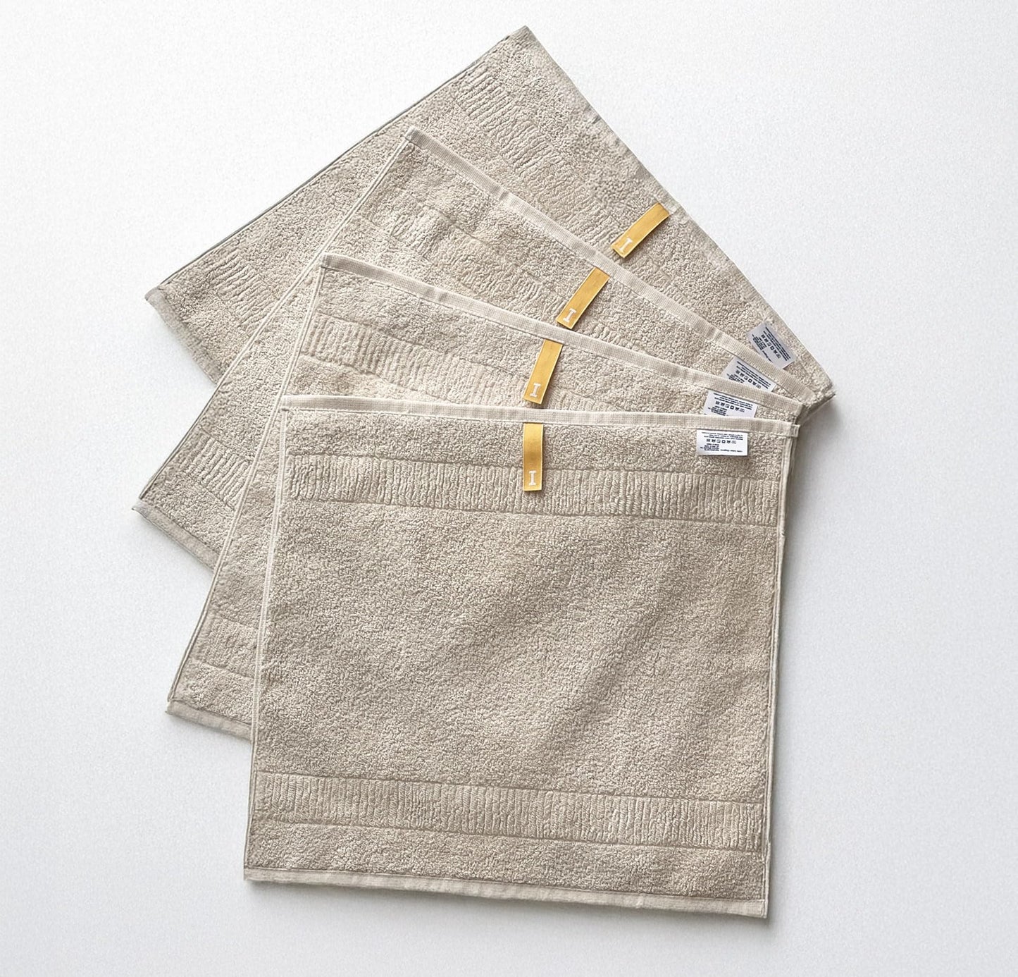 Highly Absorbent & Quick-Dry Organic Cotton Washcloths, Soft & Lightweight Face Towels, Made in Japan, Oeko-Tex Class 1 Certified, 13.8 x 13.8 inch, Ivory, Pack of 4 – Proof of Purity