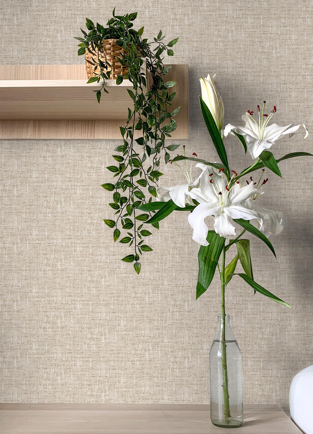 NuWallpaper by WallPops Tan Poplin Peel and Stick Wallpaper, NUS5002