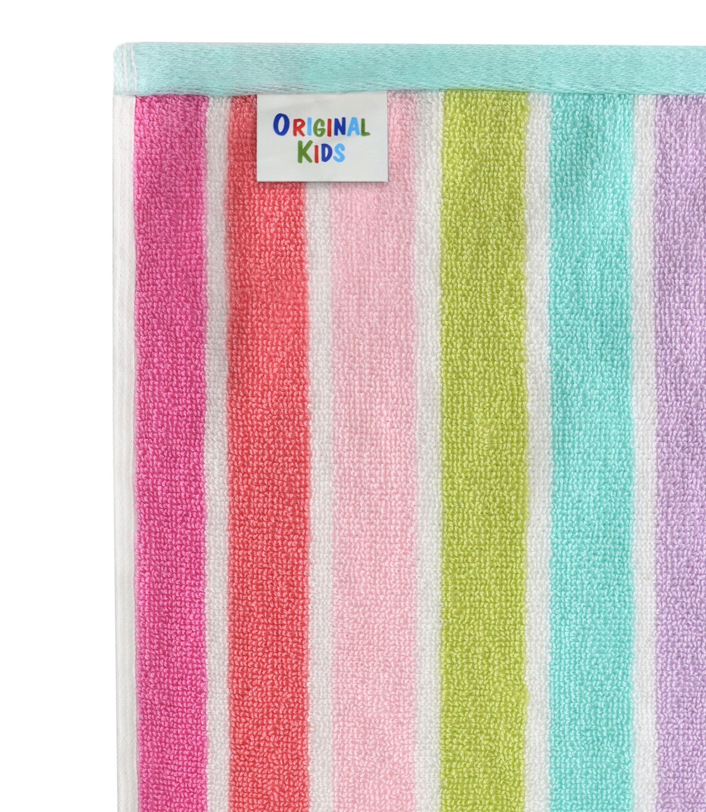 ORIGINAL KIDS Hooded Bath Towel Wrap - 100% Cotton Terry Large Oversized Hooded Kids Towel - Toddler Shower Pool Beach Towel - Super Soft Plush Absorbent Quick Dry Easy Care Gift - 30x60 - Pink Multi