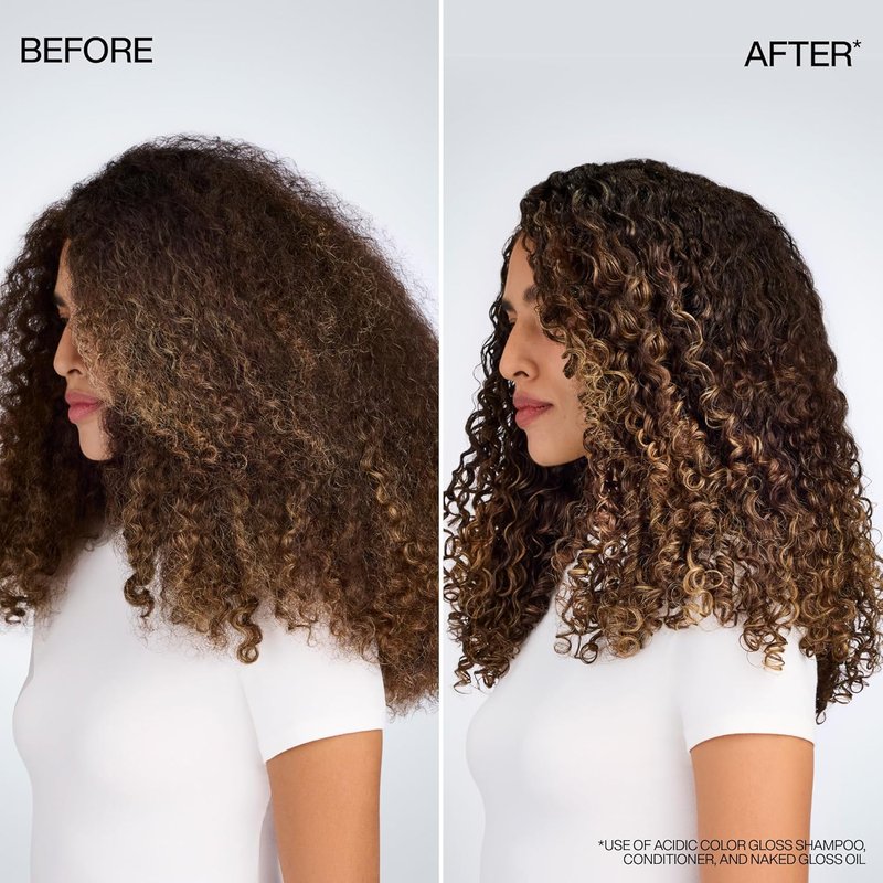 Redken Naked Gloss Shine Hair Oil - Lightweight Frizz Control & Color Vibrancy | Omega-9 Infused for Dull Hair