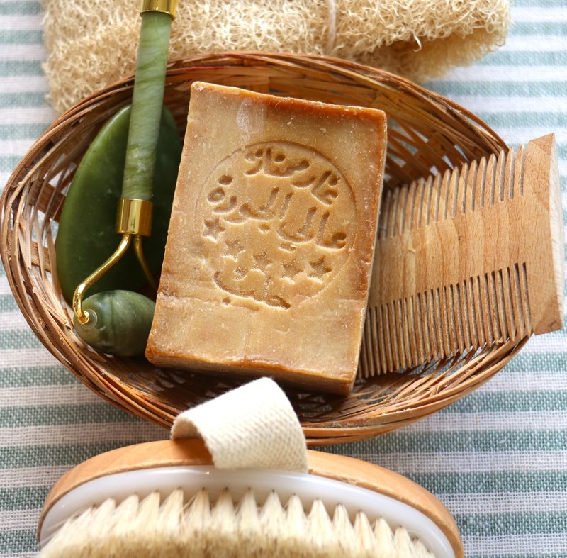 JUSIZA - Aleppo Soap (4 Pack - 7 oz each)%20 Laurel Oil,%80 Olive Oil, Traditional Production, Natural - Vegan – Handmade