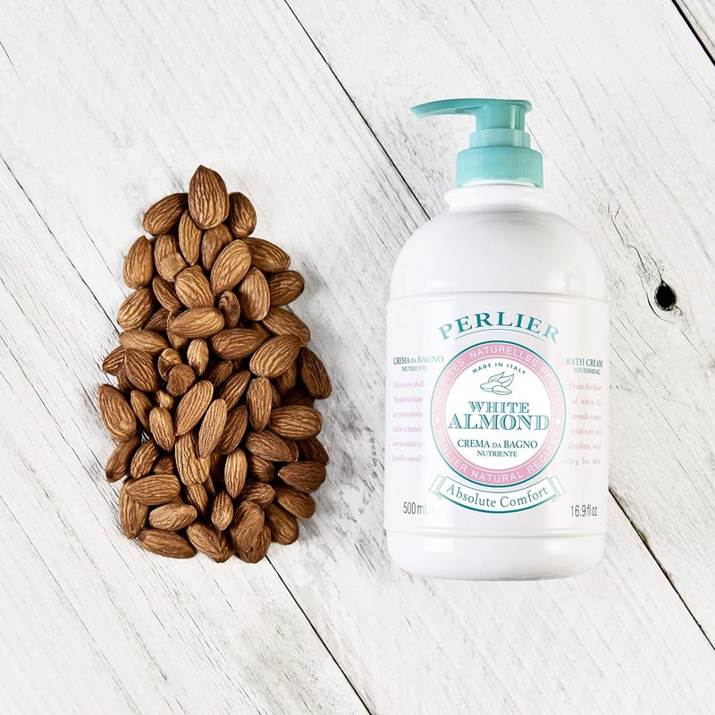Perlier White Almond Shower & Bath Cream - Nourishing Almond Oil Formula for Deep Hydration | 16.9 Fl Oz
