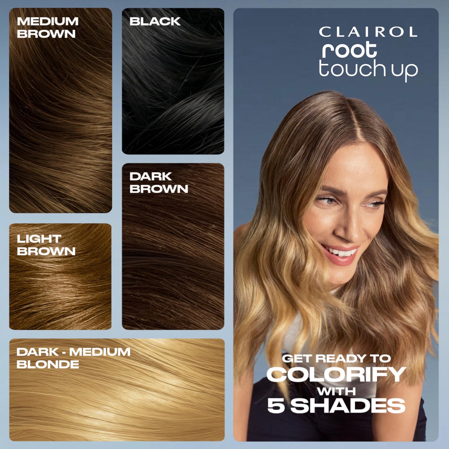 Clairol Root Touch-Up Color + Volume 2-in-1 Temporary Hair Coloring Spray, Medium Brown Hair Color, Pack of 1 - Packaging May Vary