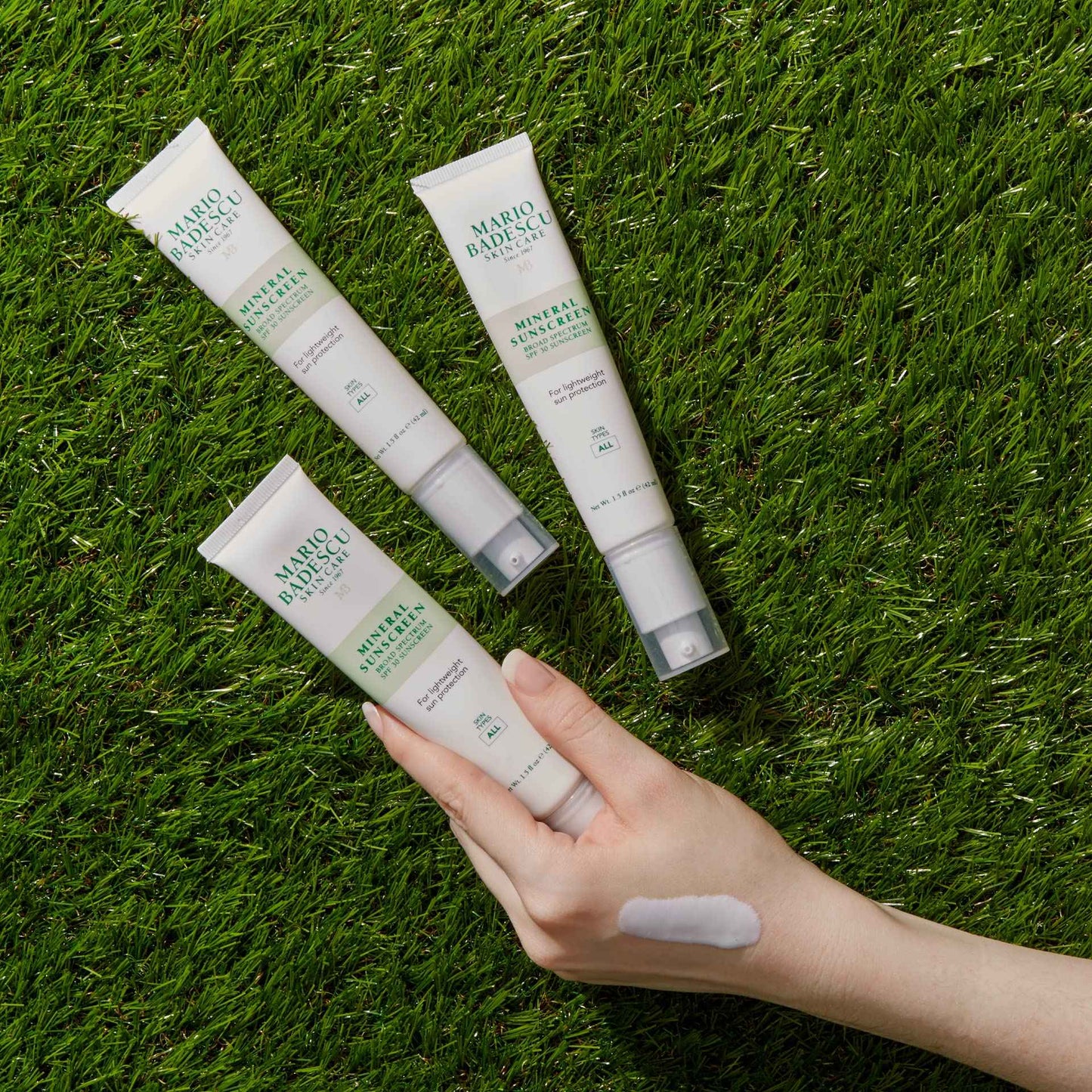 Mario Badescu Mineral Sunscreen SPF 30 for All Skin Types | Reef Safe, Oil-free Moisturizer Formulated with Zinc Oxide, Hyaluronic Acid & Antioxidants | 1.5 Fl Oz